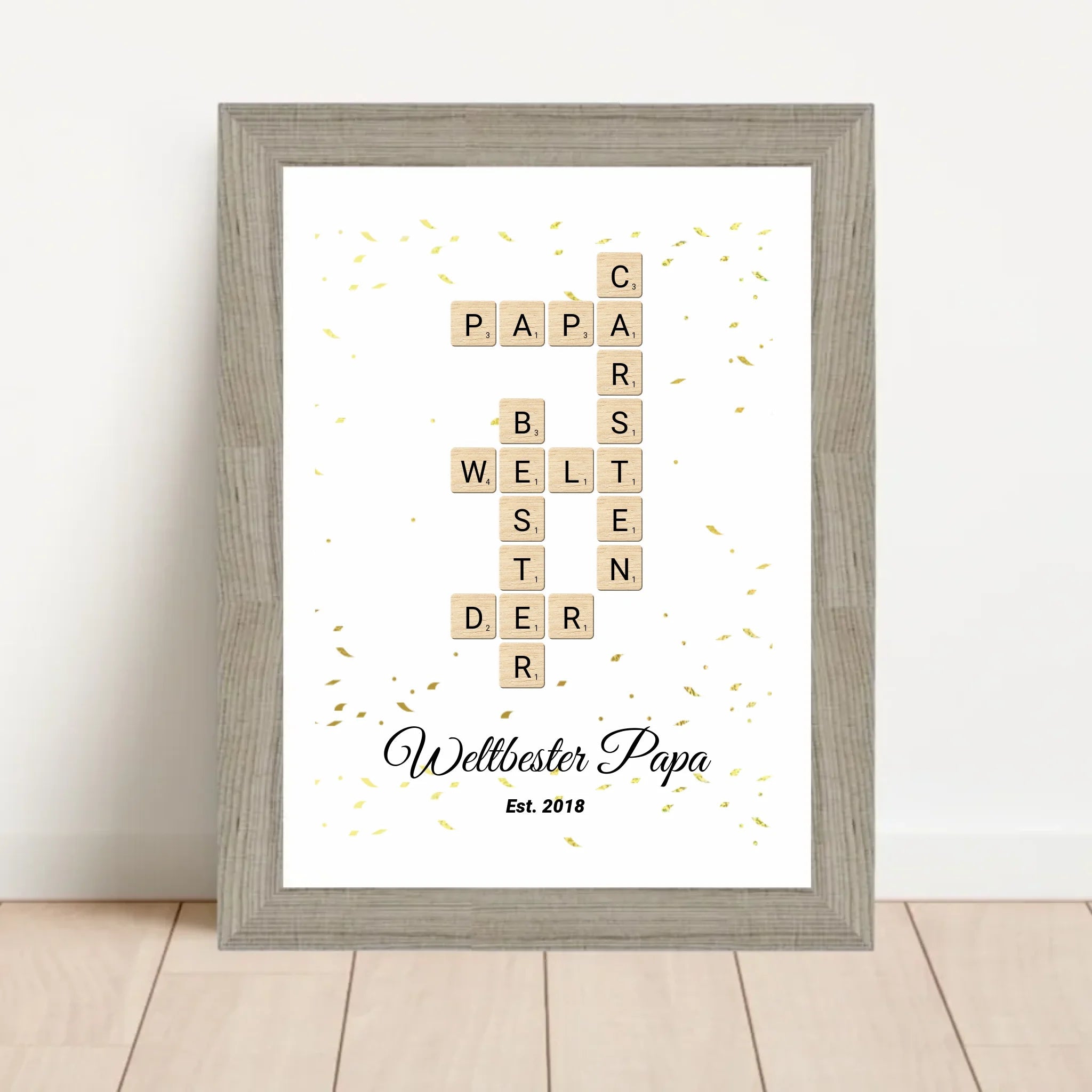 Geschenk für Papa Scrabble Wort Poster personalisierbar - Cantty