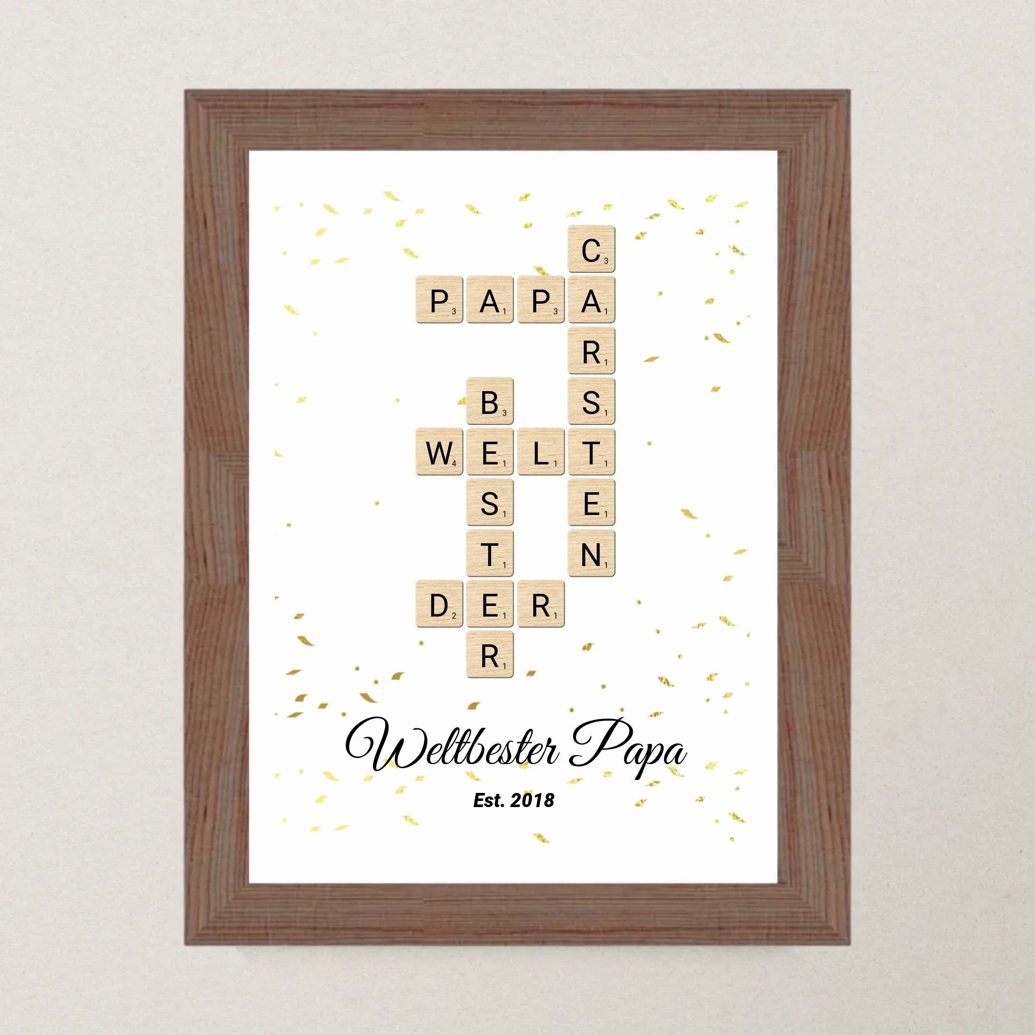 Geschenk für Papa Scrabble Wort Poster personalisierbar - Cantty