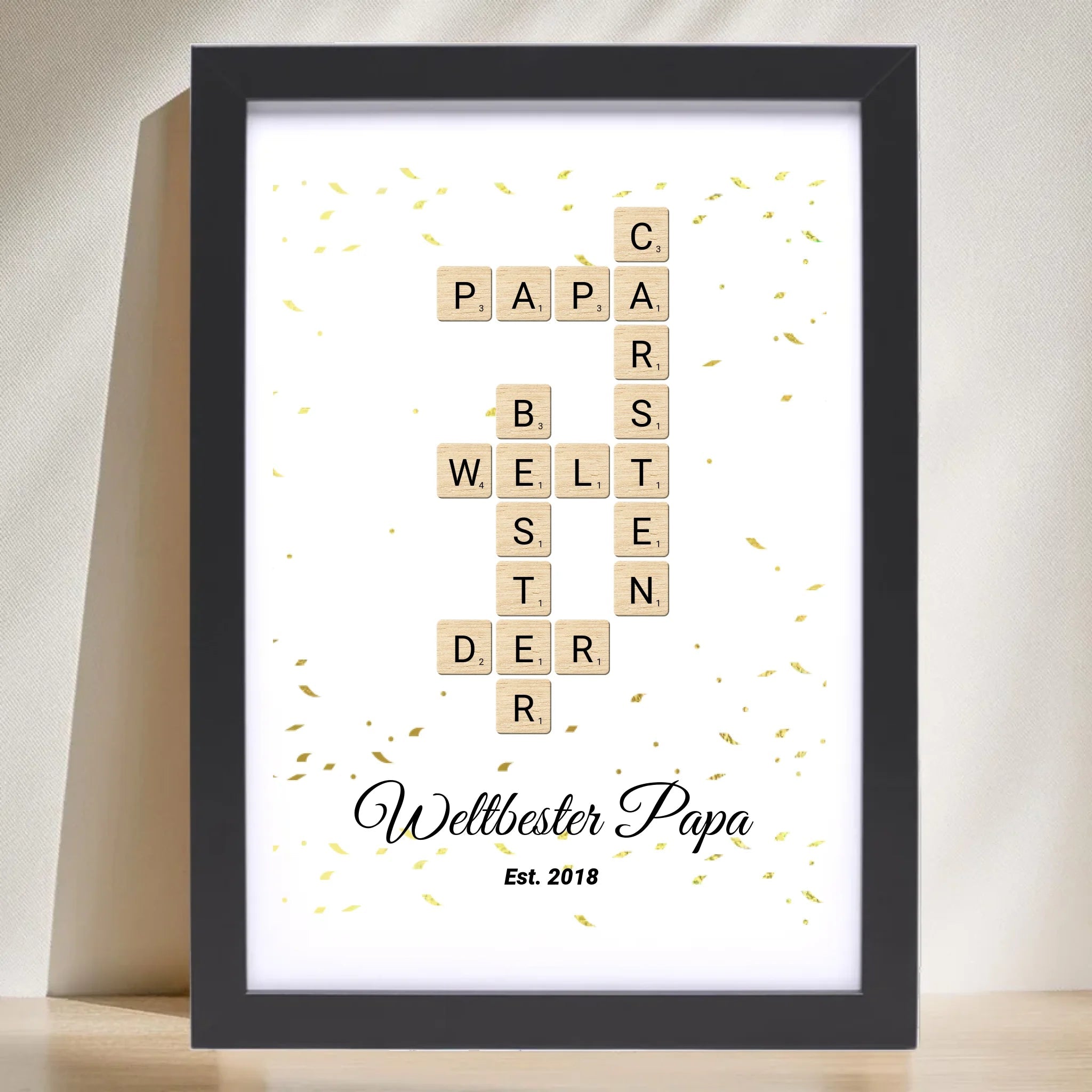 Geschenk für Papa Scrabble Wort Poster personalisierbar - Cantty