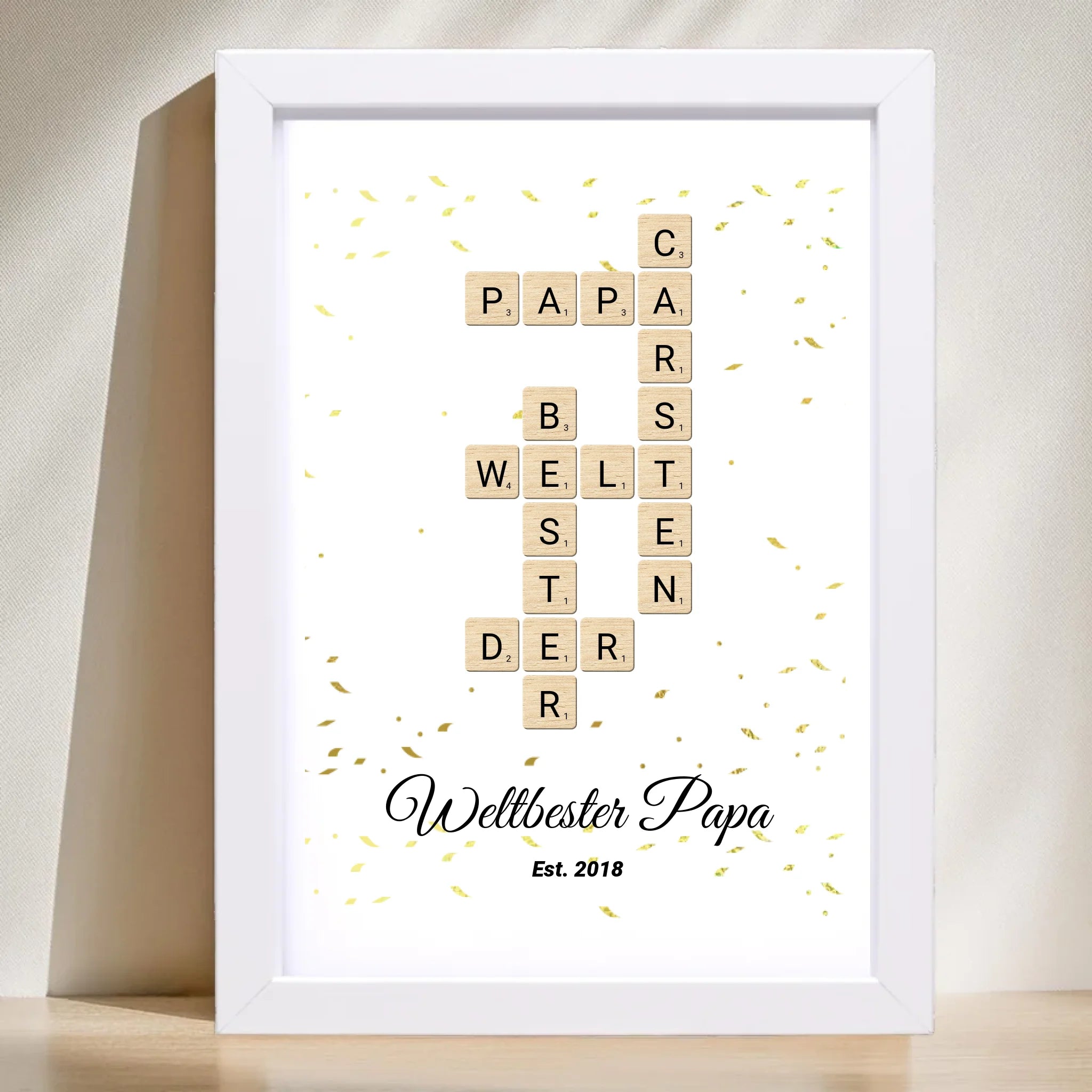 Geschenk für Papa Scrabble Wort Poster personalisierbar - Cantty