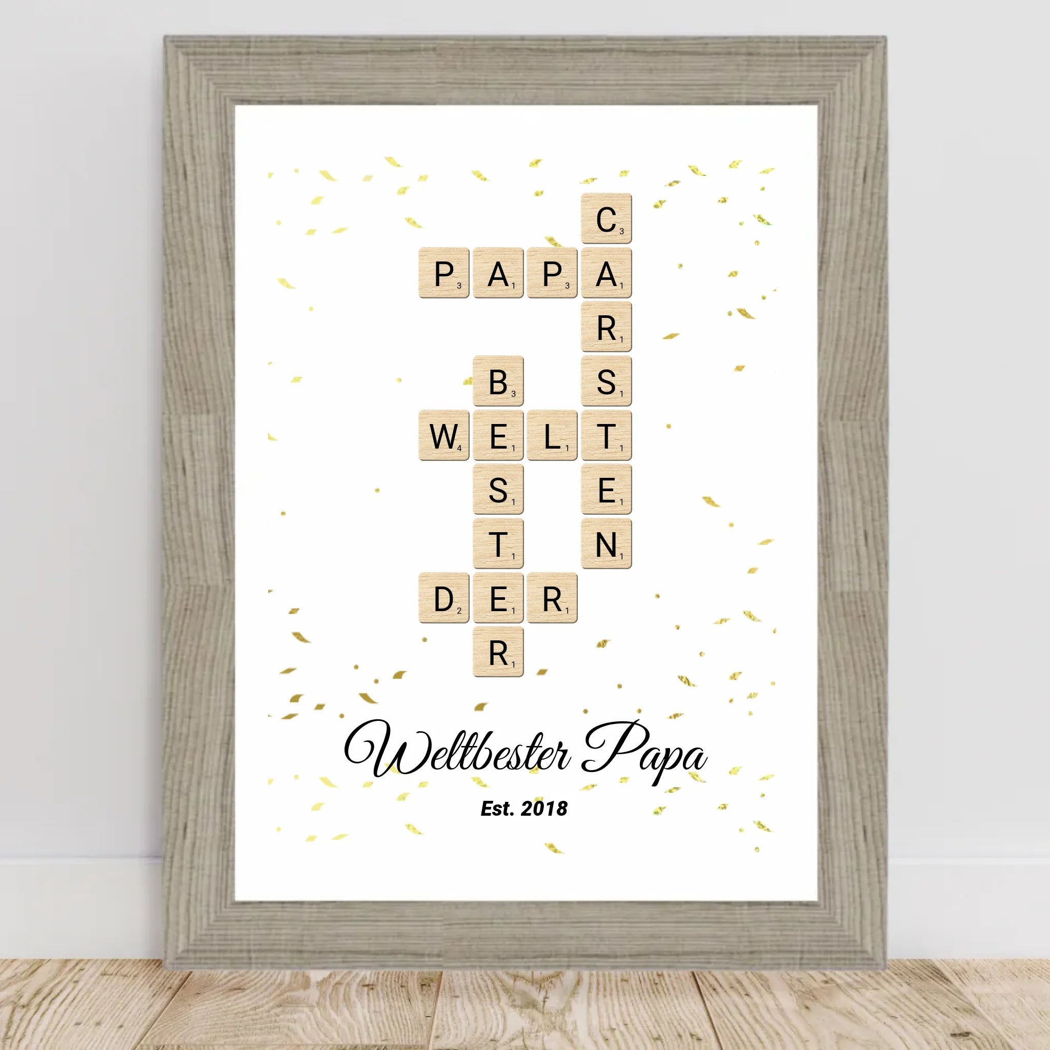 Geschenk für Papa Scrabble Wort Poster personalisierbar - Cantty