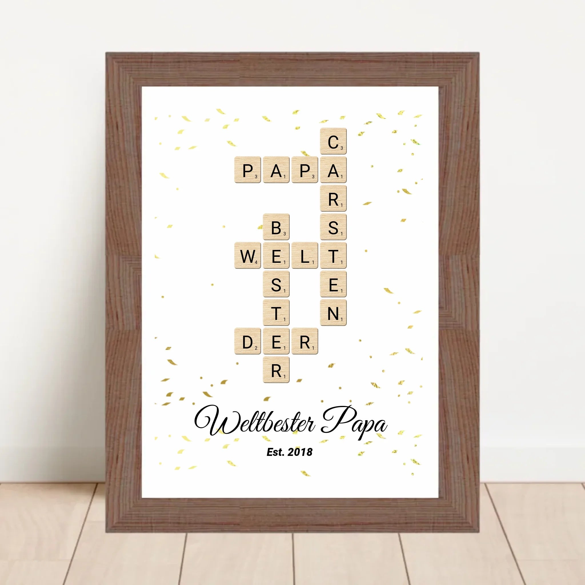 Geschenk für Papa Scrabble Wort Poster personalisierbar - Cantty