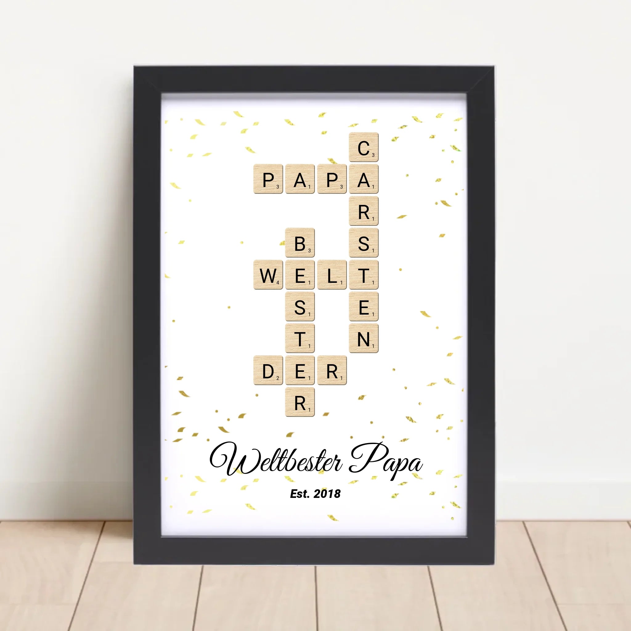 Geschenk für Papa Scrabble Wort Poster personalisierbar - Cantty