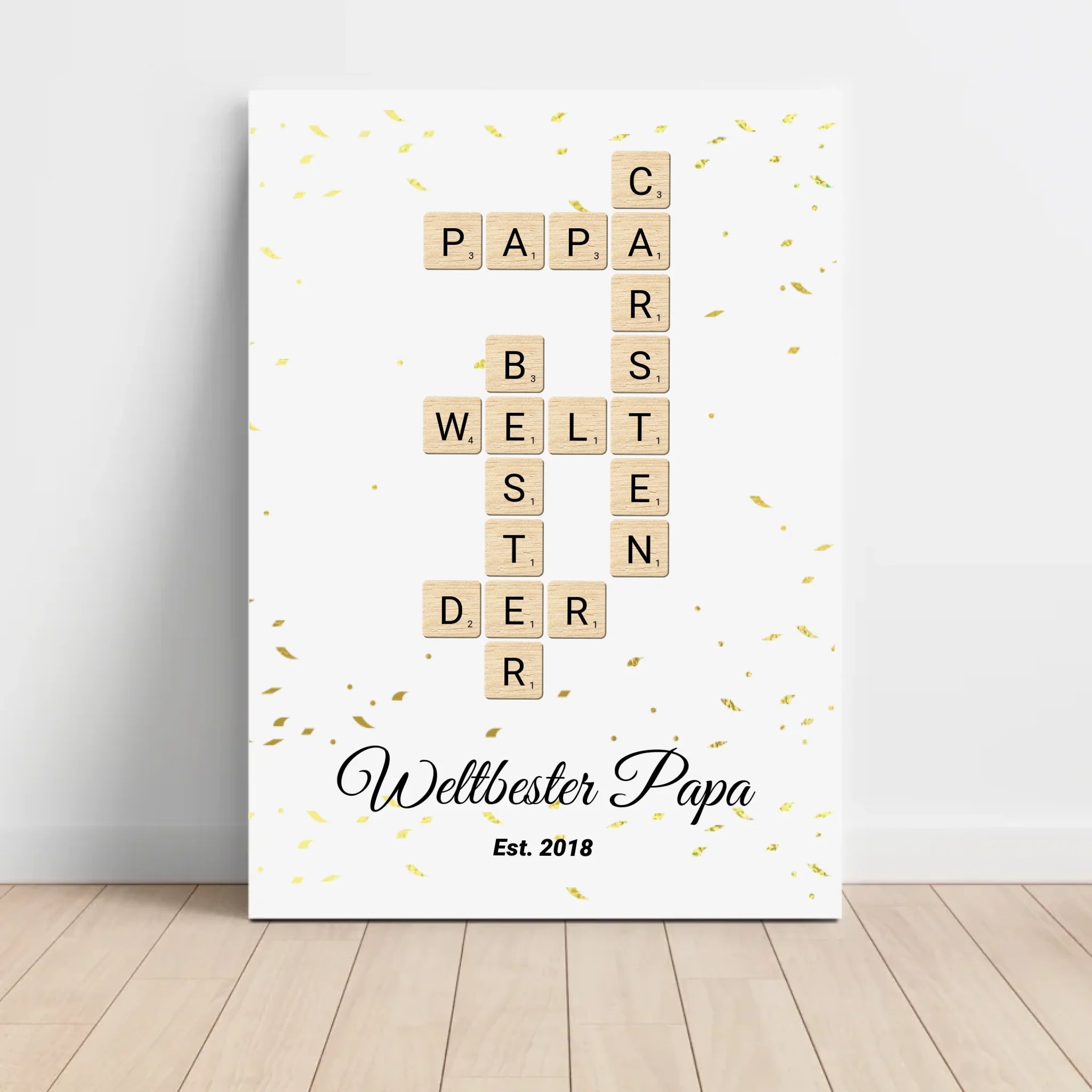 Geschenk für Papa Scrabble Wort Poster personalisierbar - Cantty