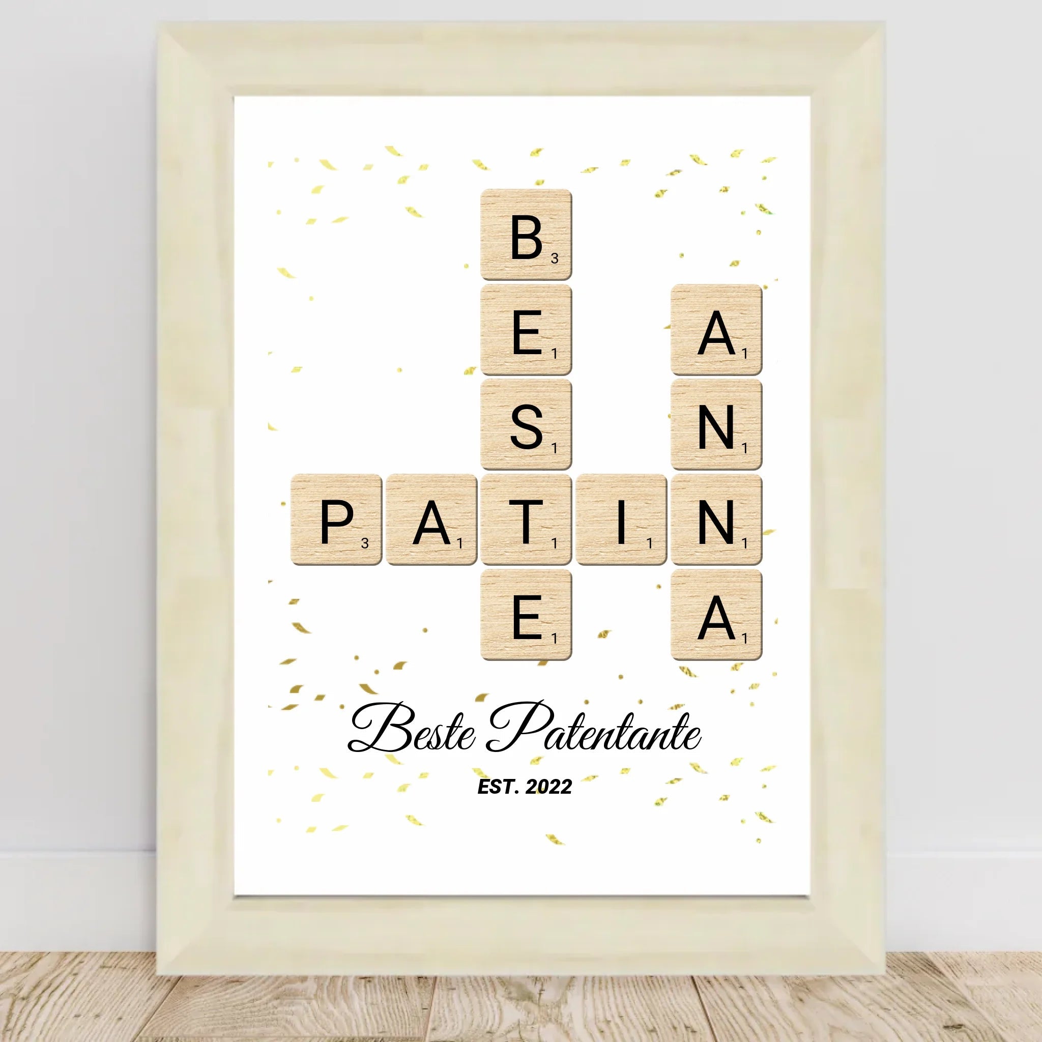Geschenk für Patentante Wort Poster personalisierbar - Cantty