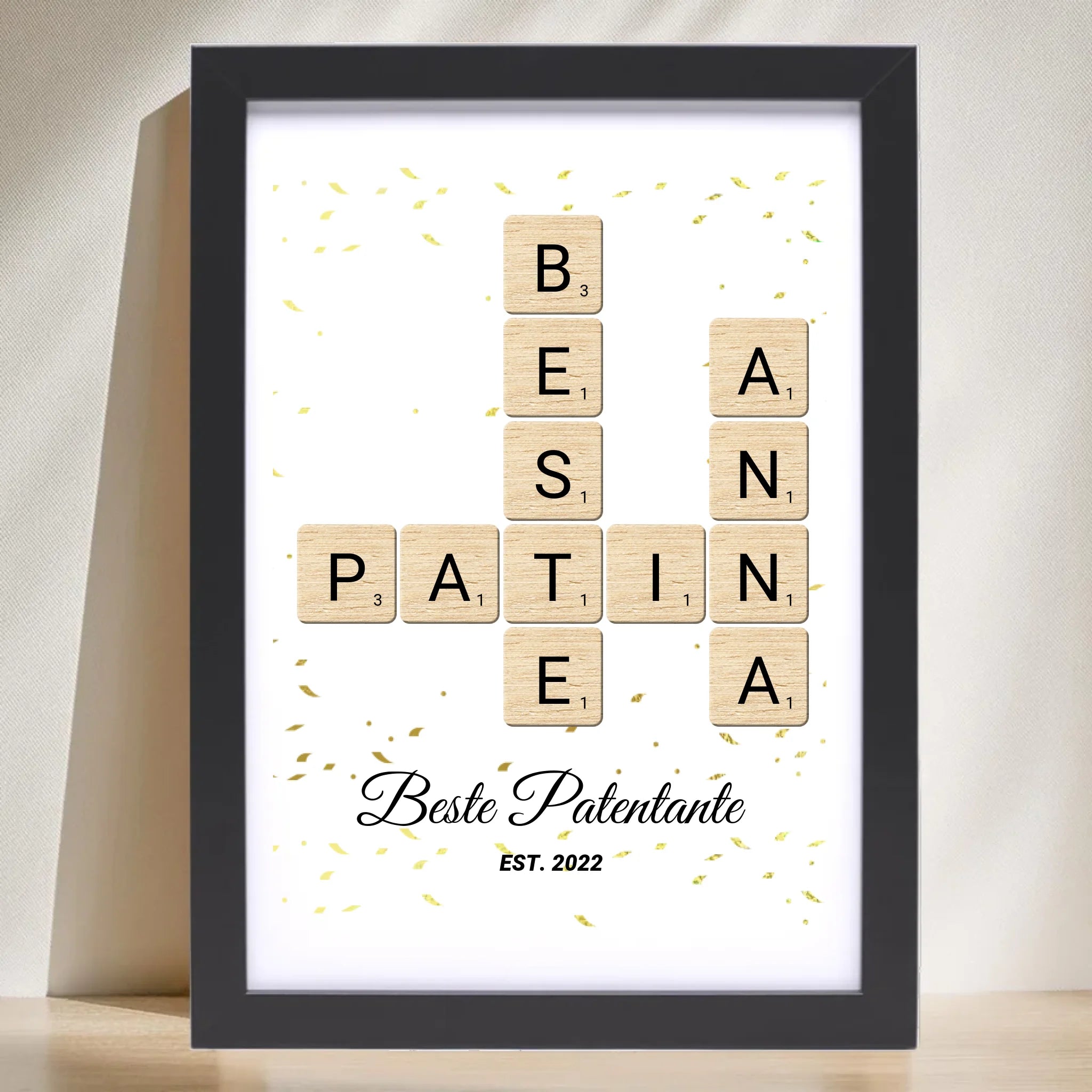 Geschenk für Patentante Wort Poster personalisierbar - Cantty