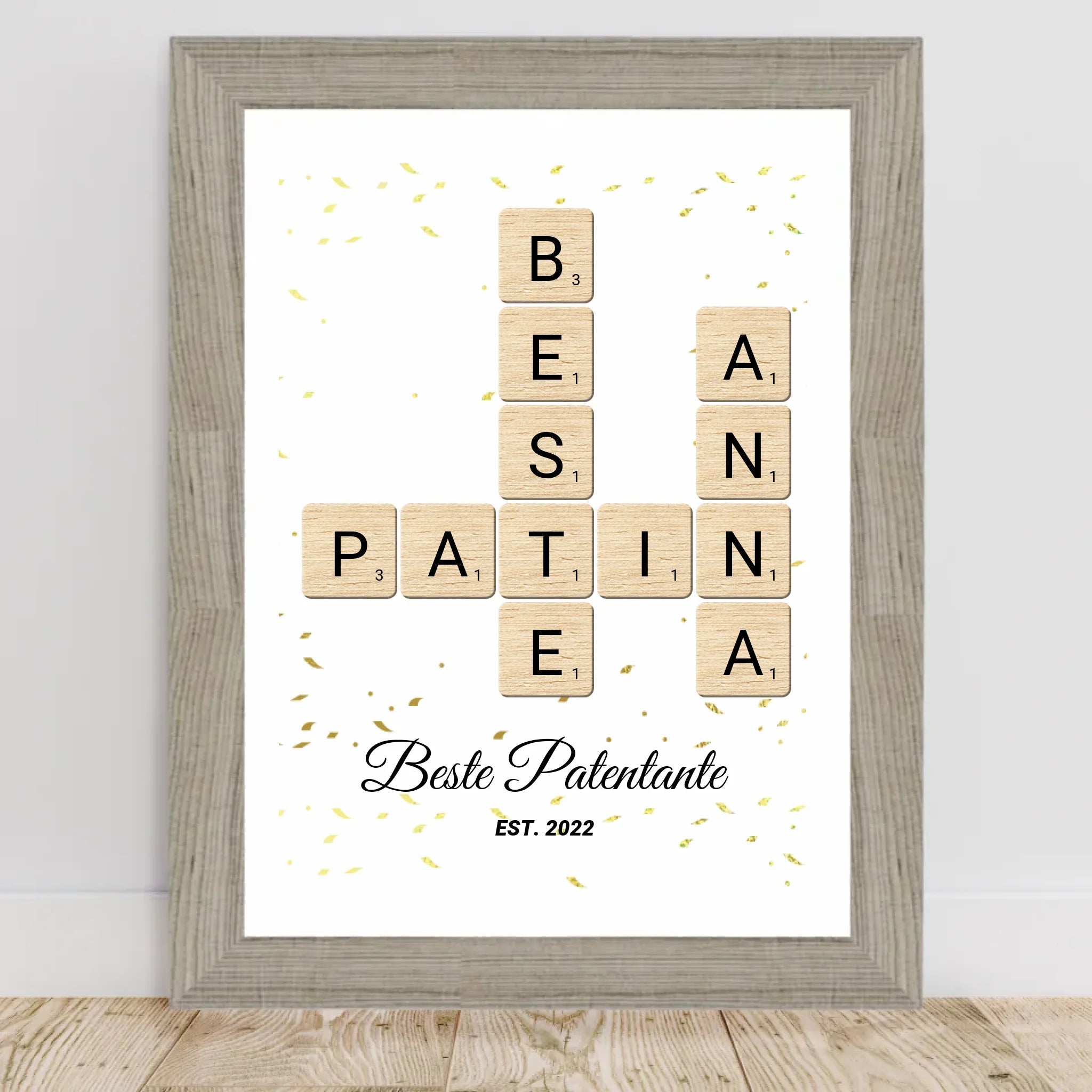 Geschenk für Patentante Wort Poster personalisierbar - Cantty