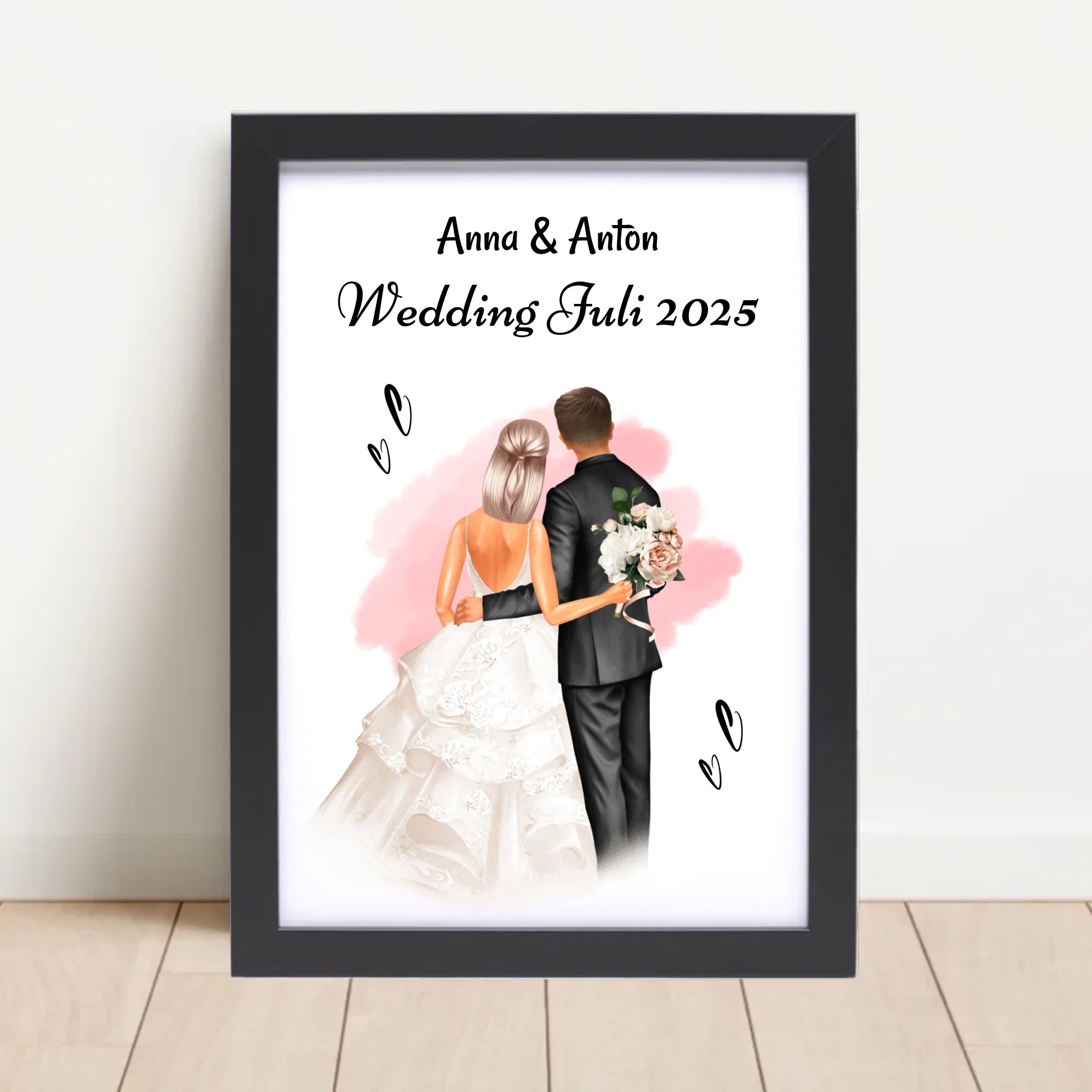 Geschenk Hochzeit Brautpaar Bild personalisiert - Cantty