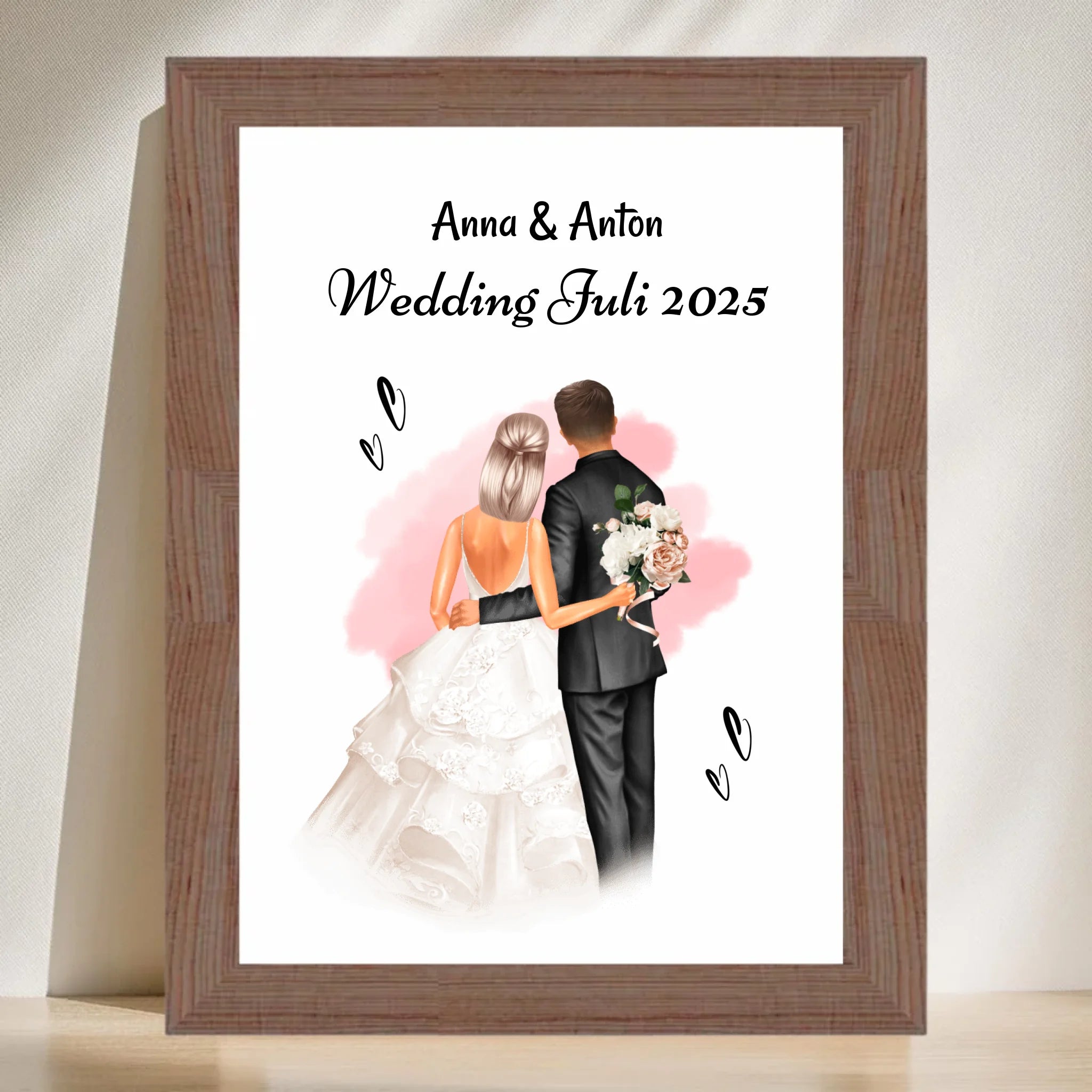 Geschenk Hochzeit Brautpaar Bild personalisiert - Cantty
