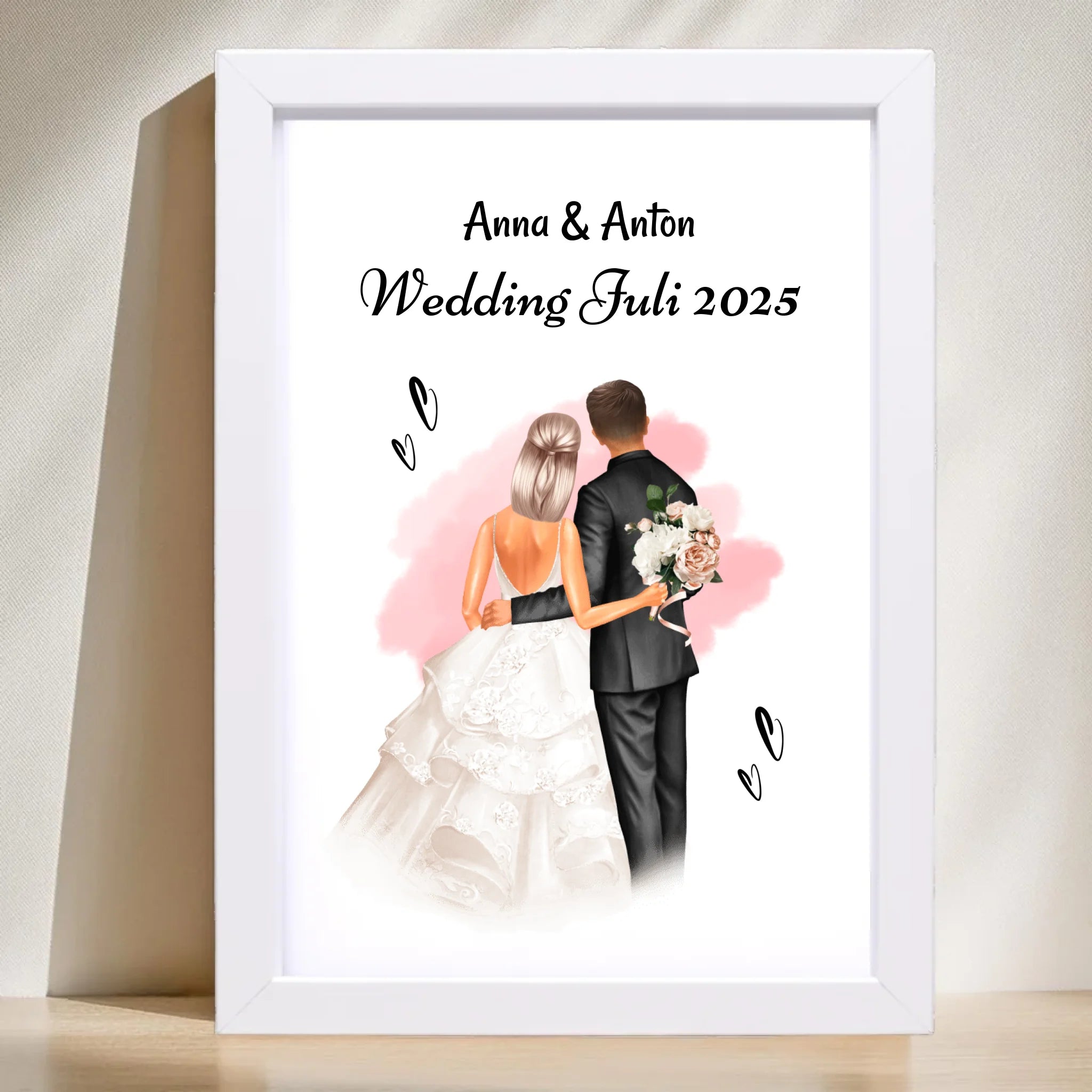 Geschenk Hochzeit Brautpaar Bild personalisiert - Cantty