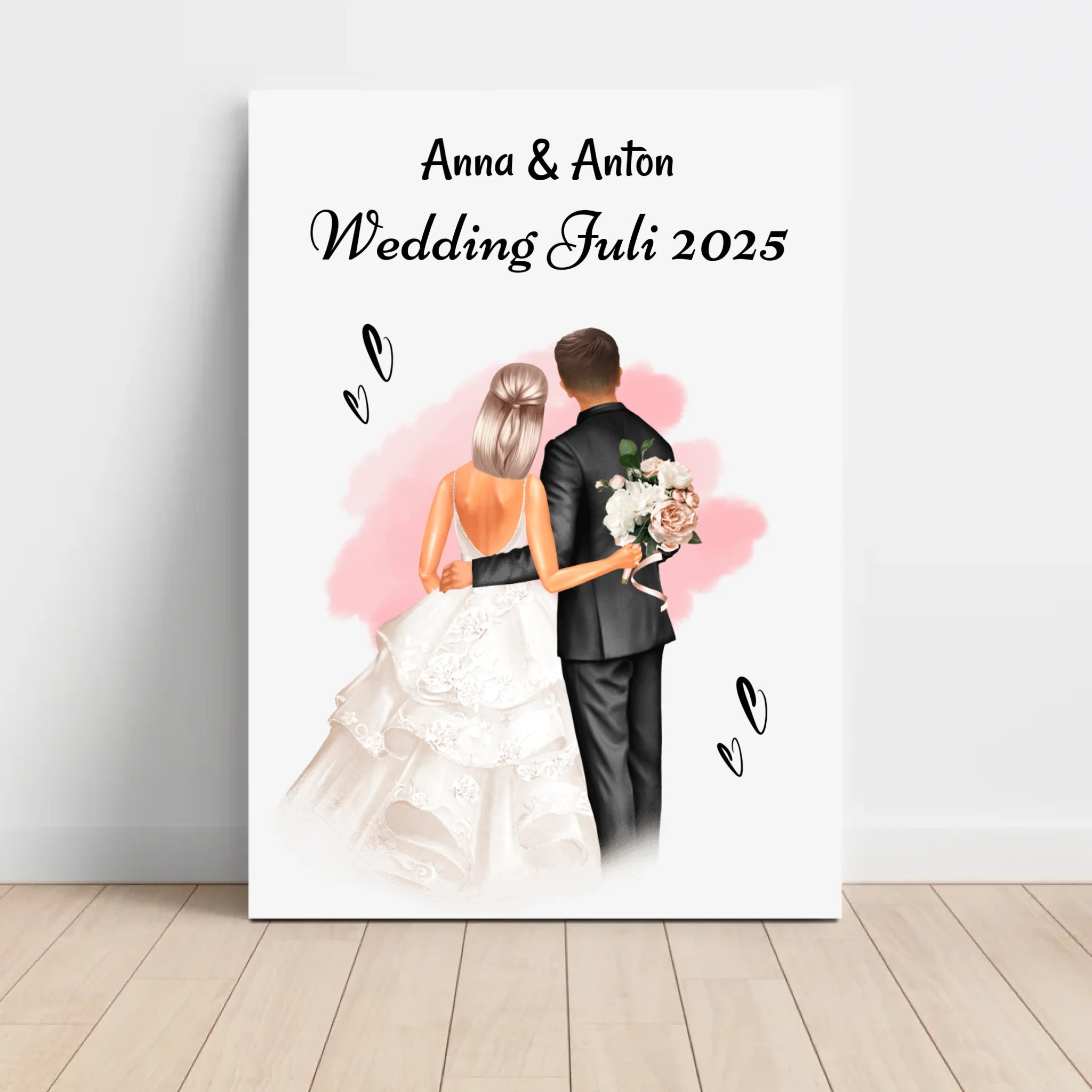 Geschenk Hochzeit Brautpaar Bild personalisiert - Cantty