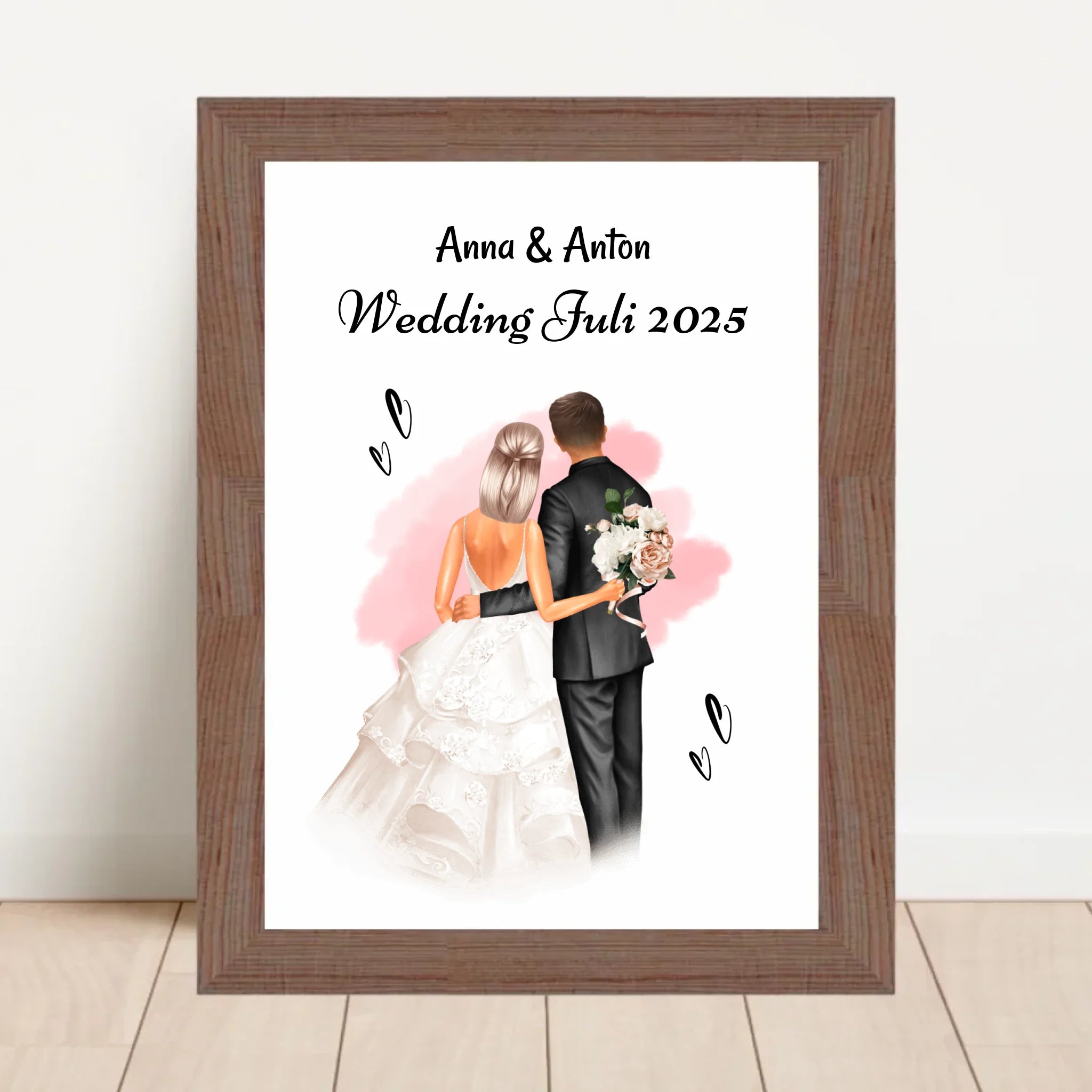 Geschenk Hochzeit Brautpaar Bild personalisiert - Cantty