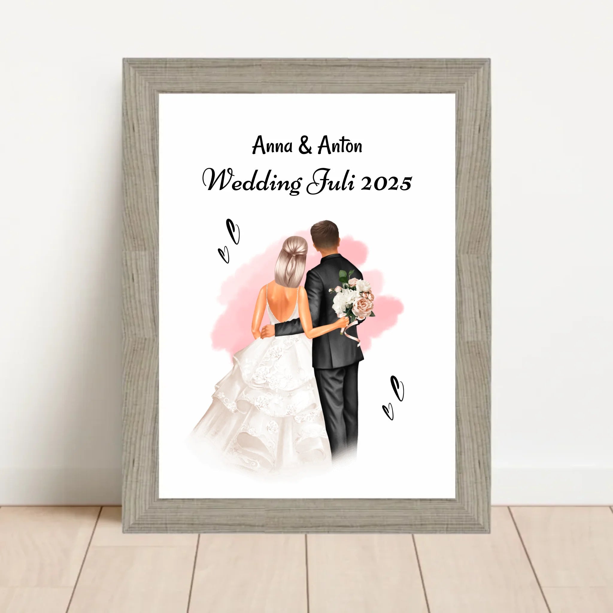 Geschenk Hochzeit Brautpaar Bild personalisiert - Cantty