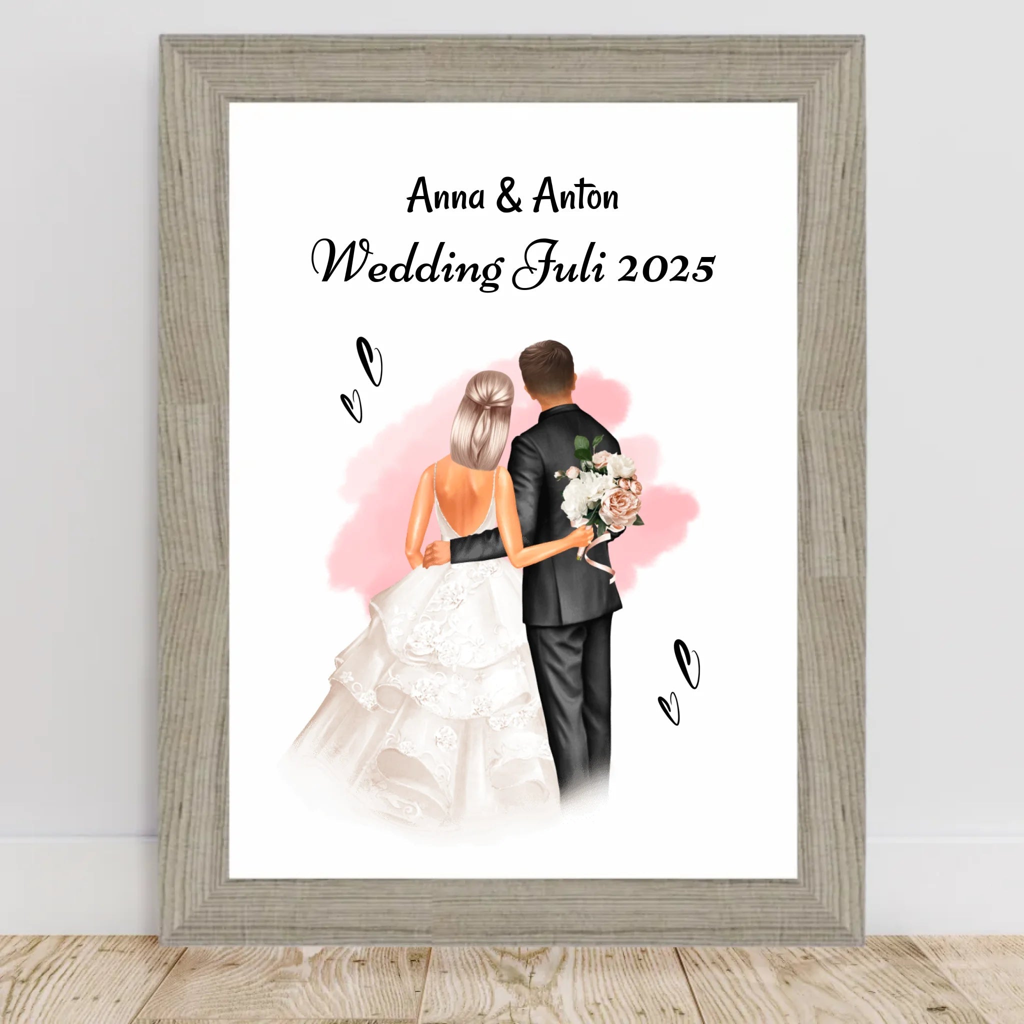Geschenk Hochzeit Brautpaar Bild personalisiert - Cantty