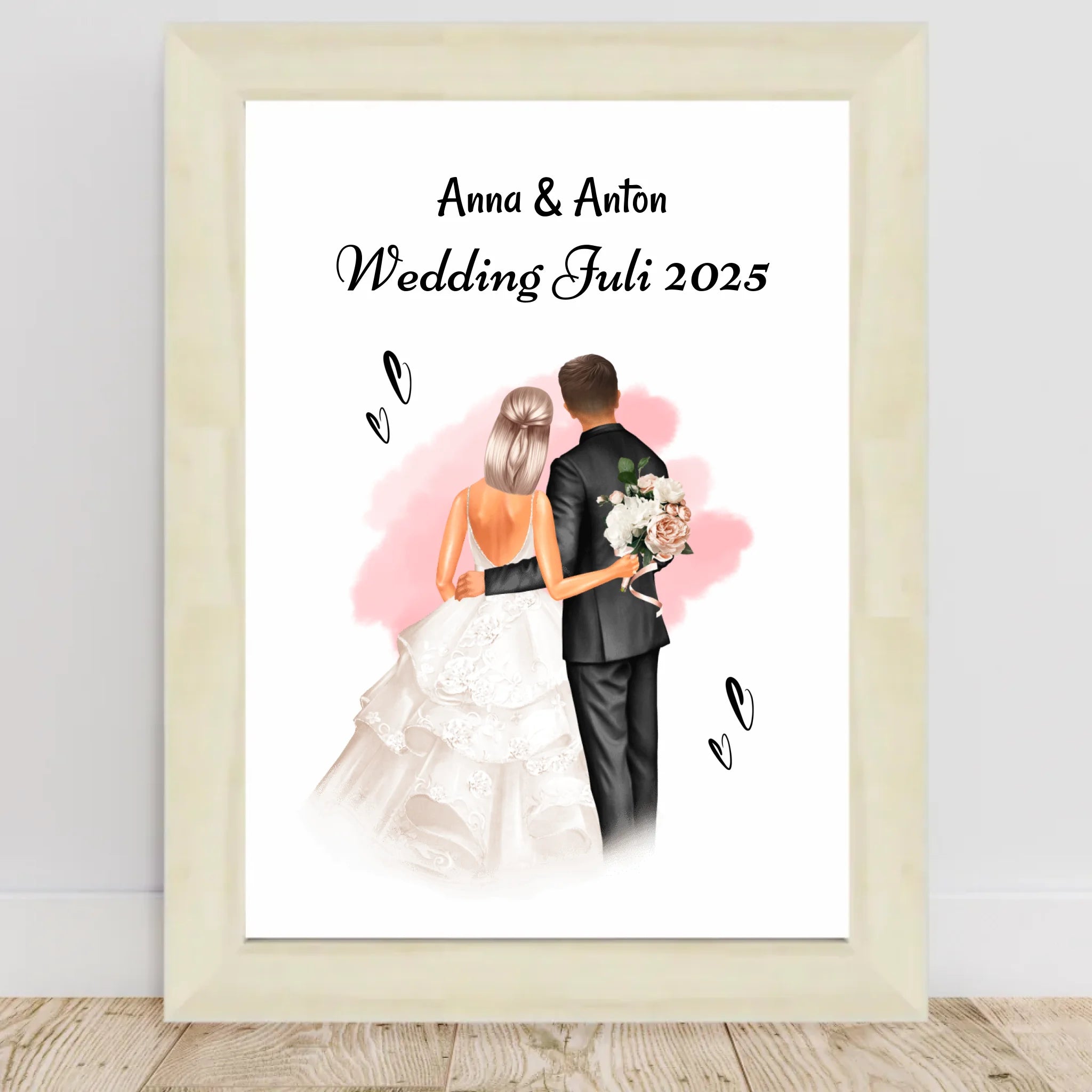 Geschenk Hochzeit Brautpaar Bild personalisiert - Cantty