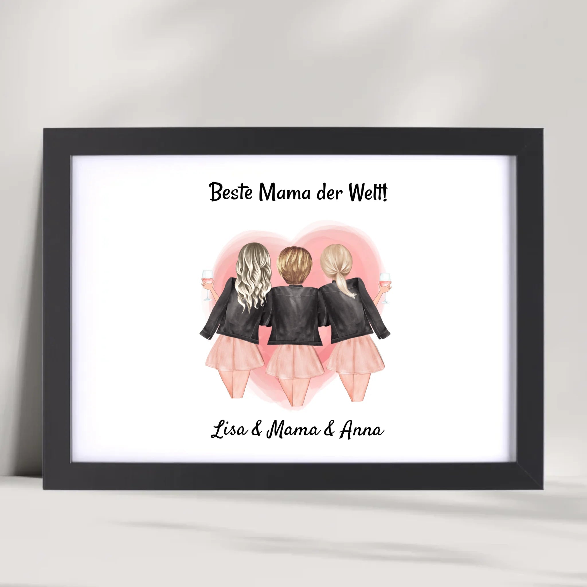 Geschenk Mama und 2 Töchter Bild personalisiert - Cantty