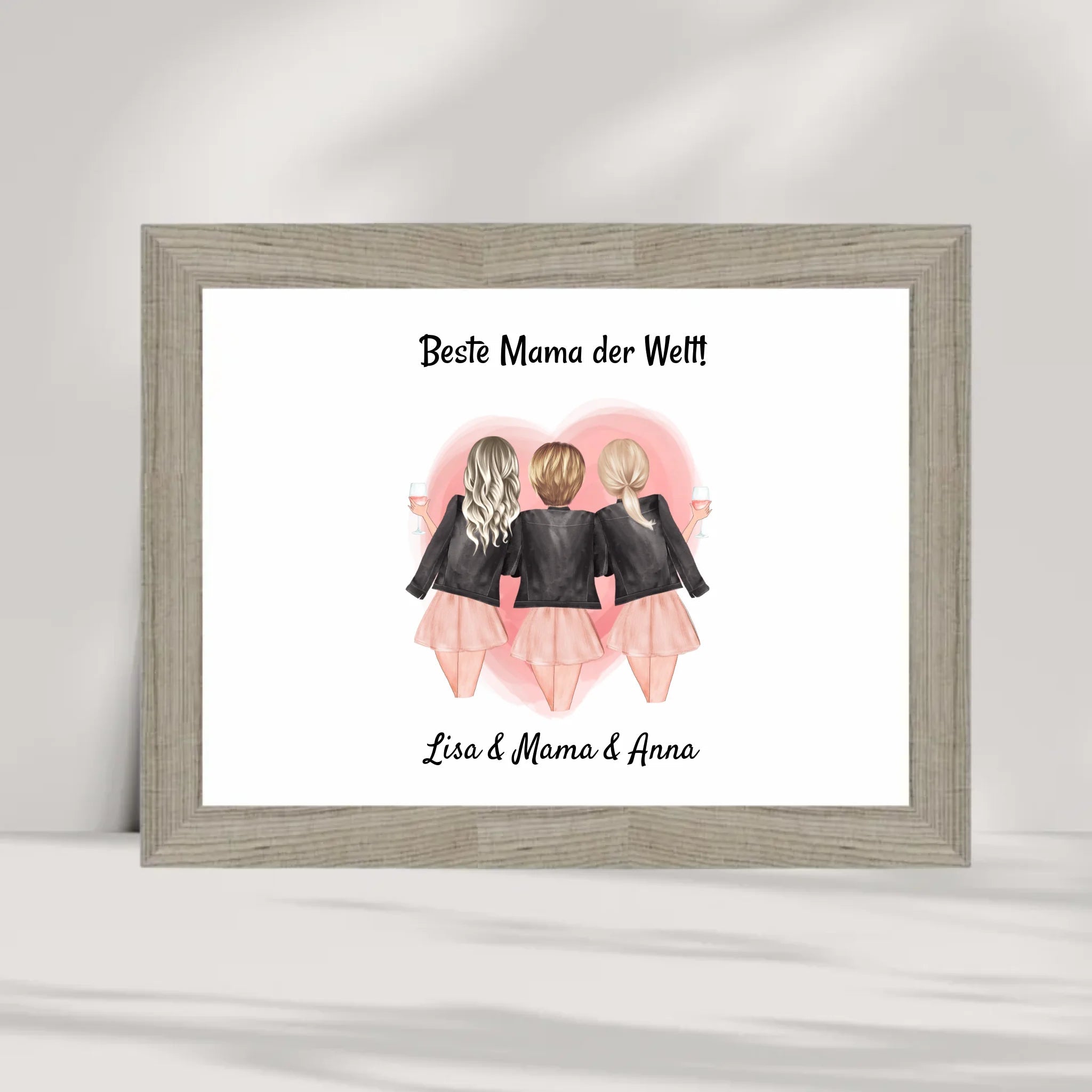 Geschenk Mama und 2 Töchter Bild personalisiert - Cantty