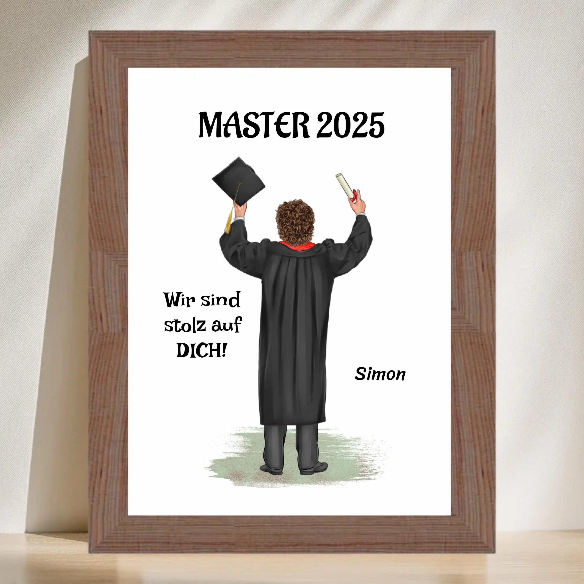 Geschenk Master Abschluss Poster personalisiert für Sohn - Cantty