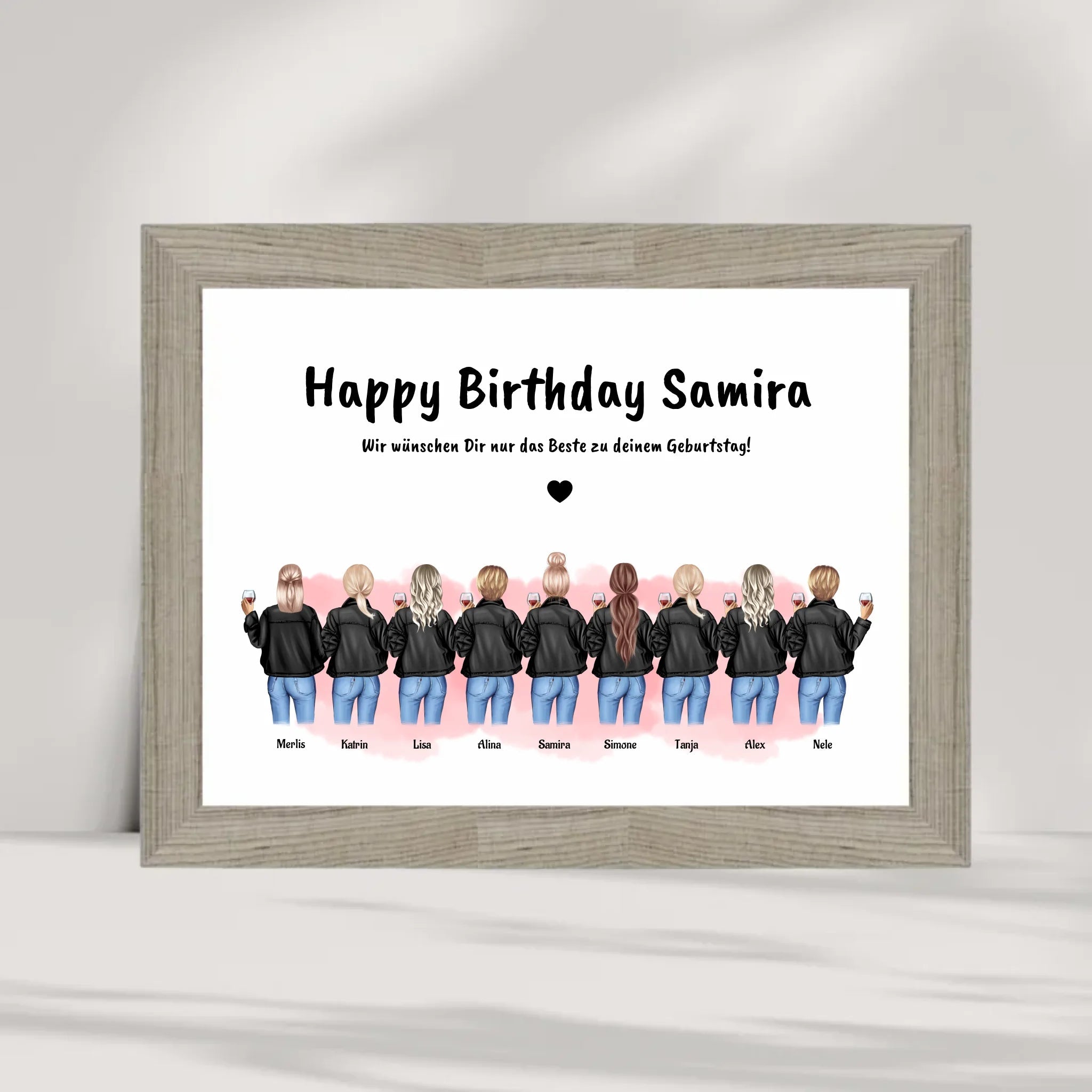 Geschenk Poster 9 Freundinnen personalisiert - Cantty