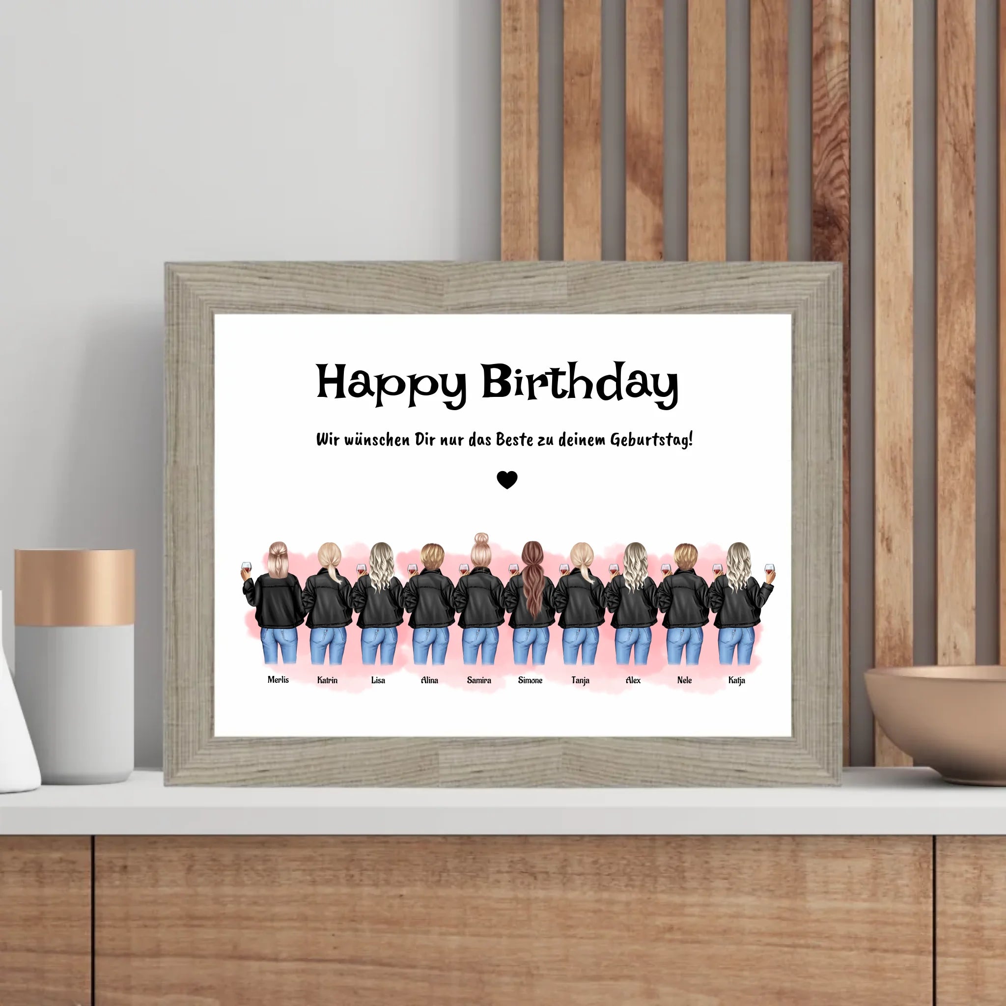 Geschenk Poster personalisiert für 10 Freundinnen - Cantty