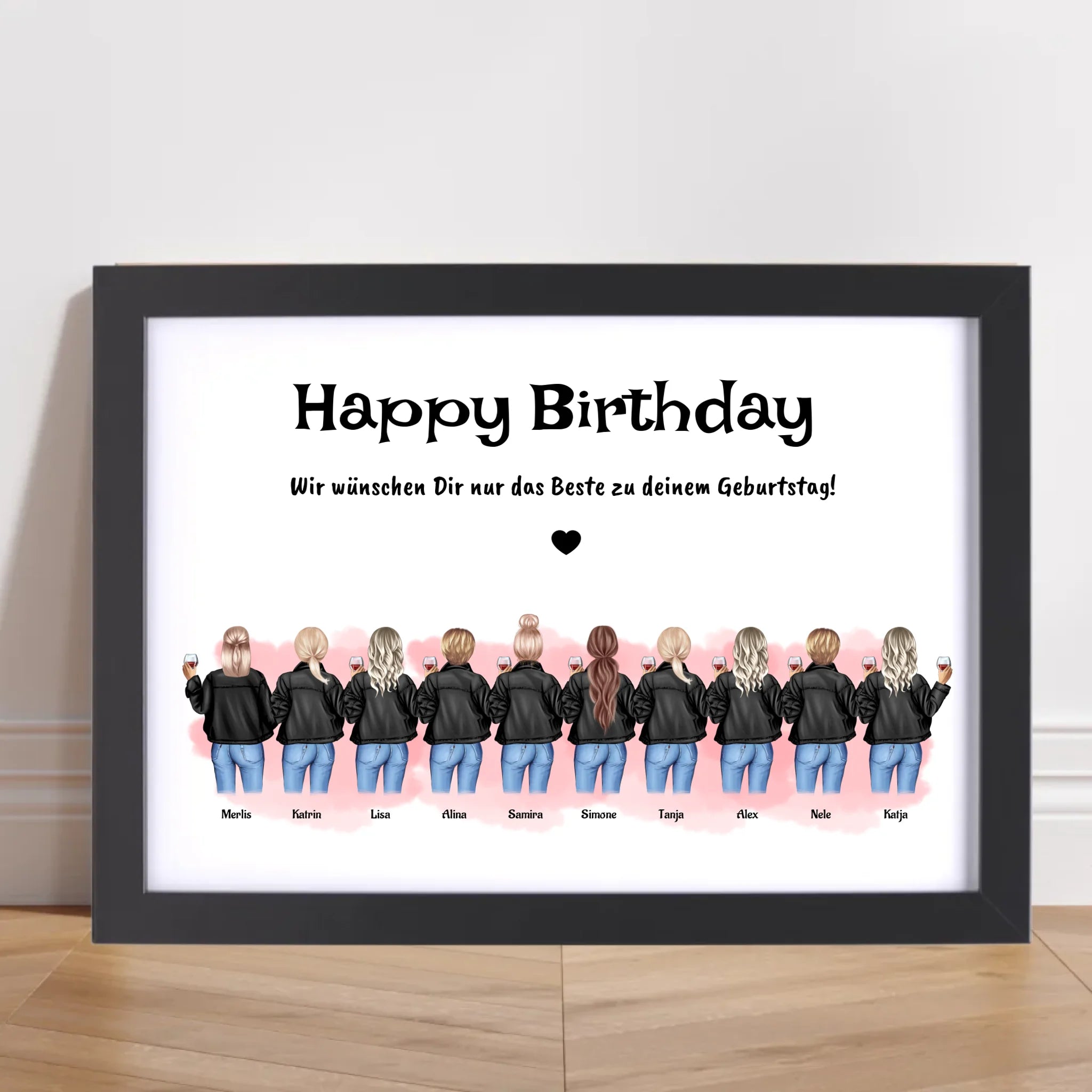 Geschenk Poster personalisiert für 10 Freundinnen - Cantty