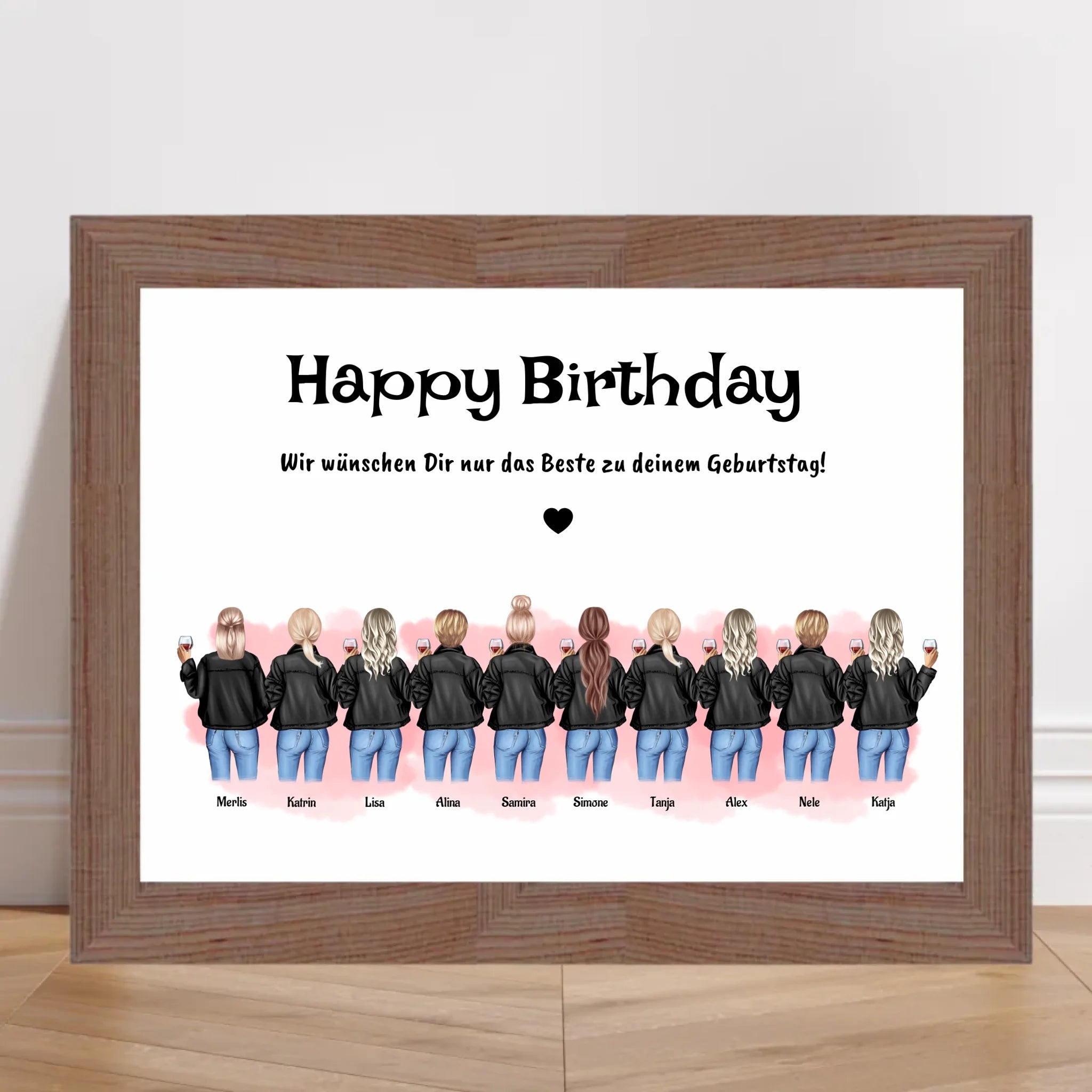 Geschenk Poster personalisiert für 10 Freundinnen - Cantty