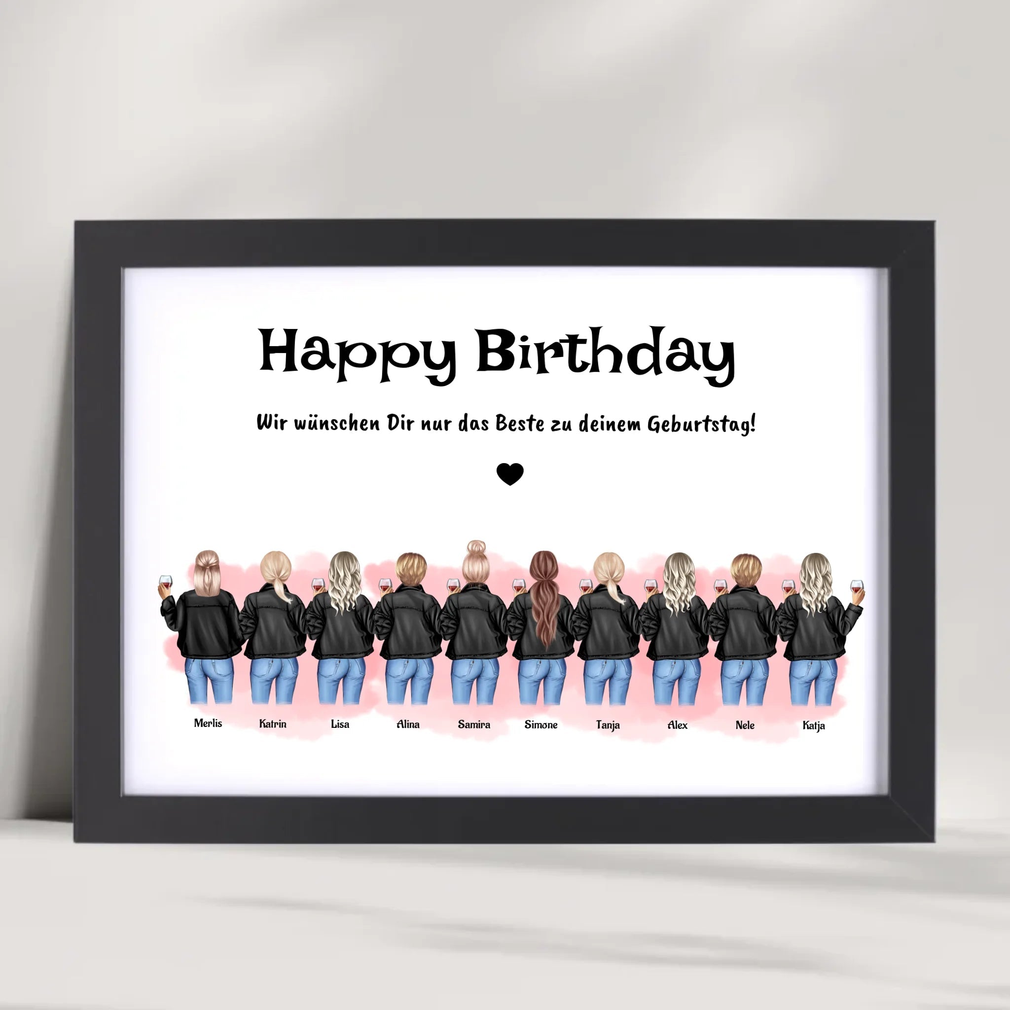 Geschenk Poster personalisiert für 10 Freundinnen - Cantty