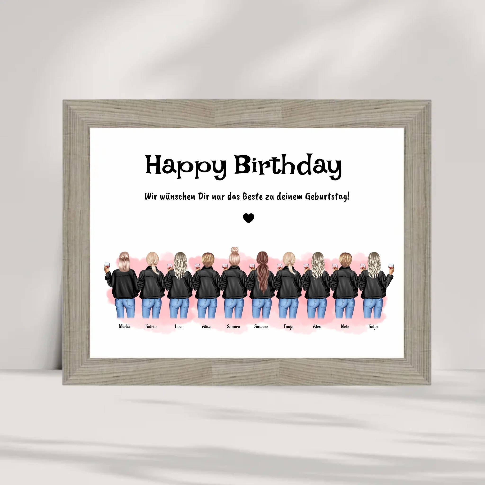 Geschenk Poster personalisiert für 10 Freundinnen - Cantty