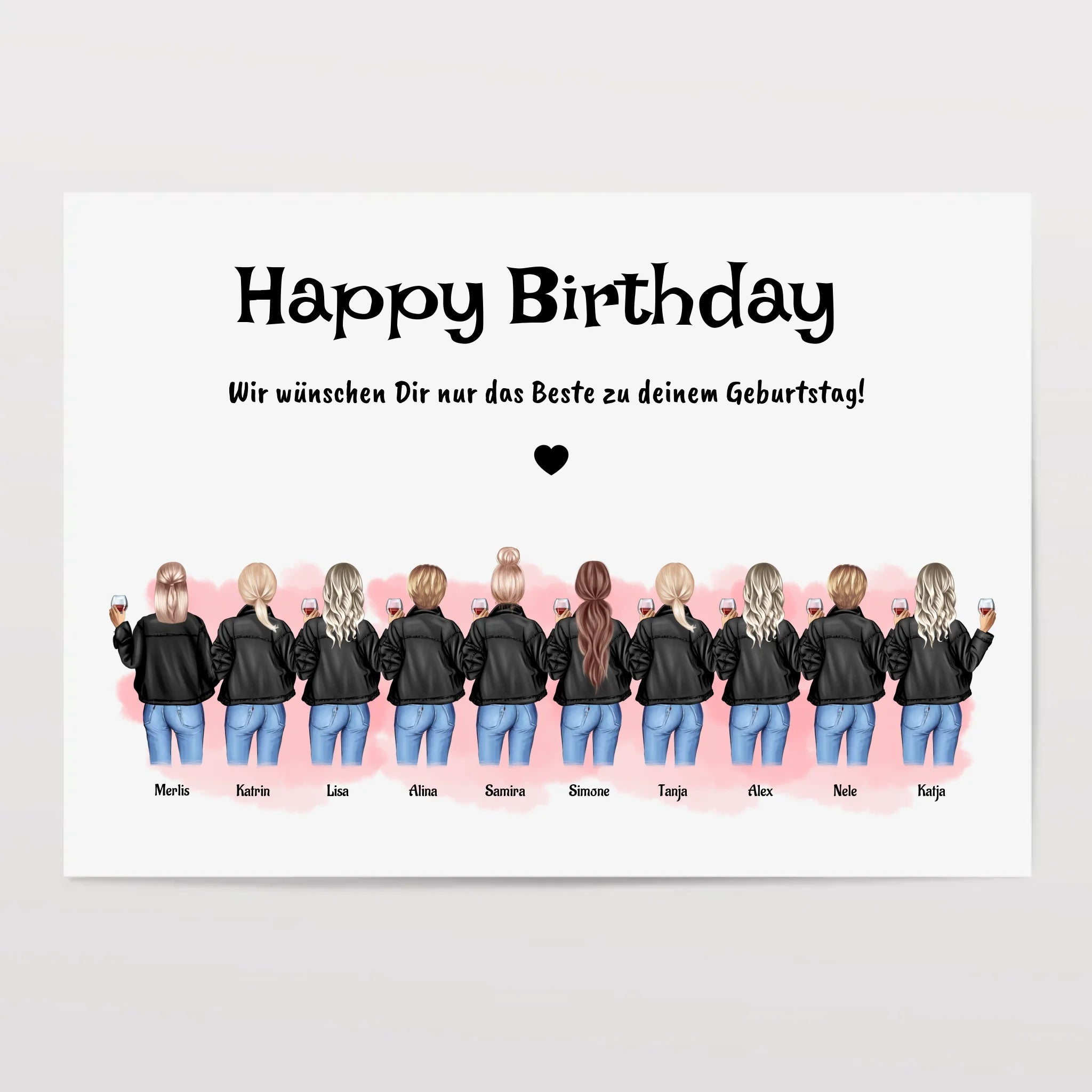 Geschenk Poster personalisiert für 10 Freundinnen - Cantty