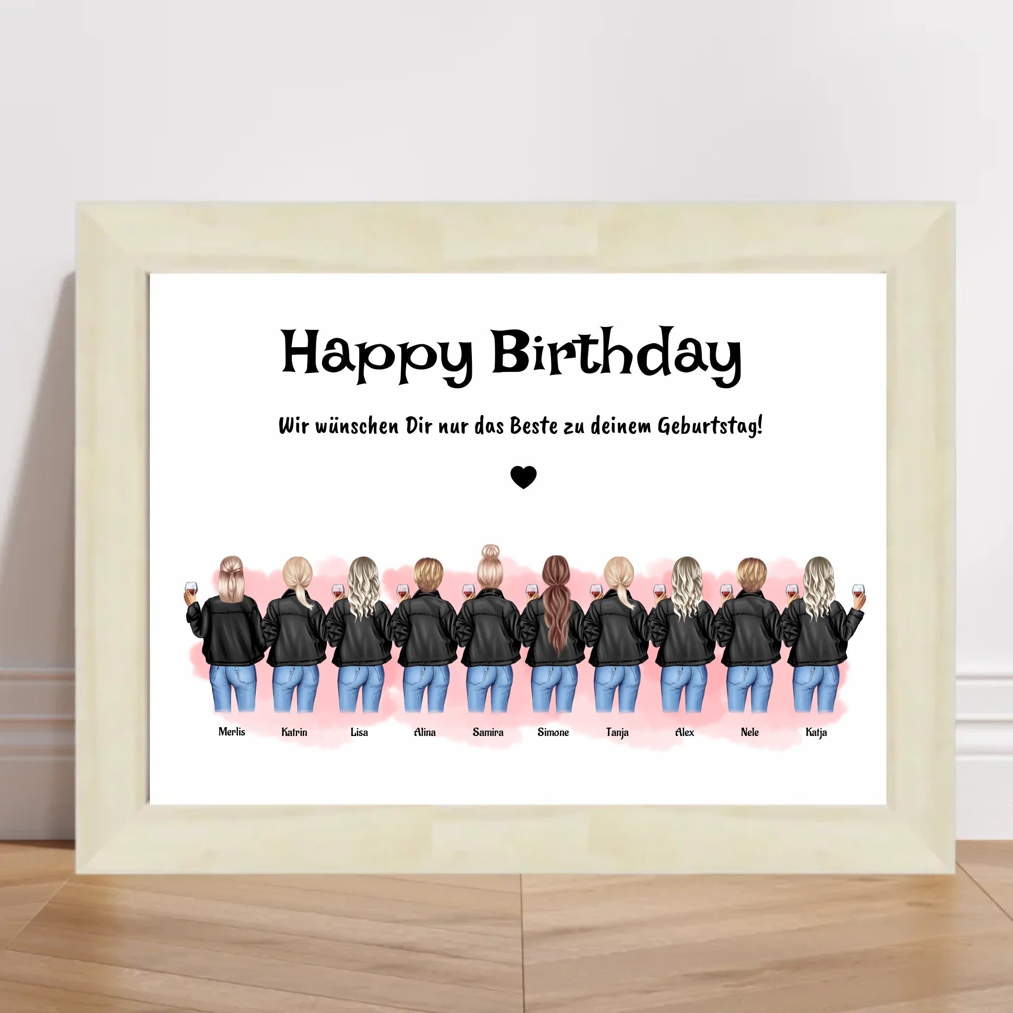 Geschenk Poster personalisiert für 10 Freundinnen - Cantty