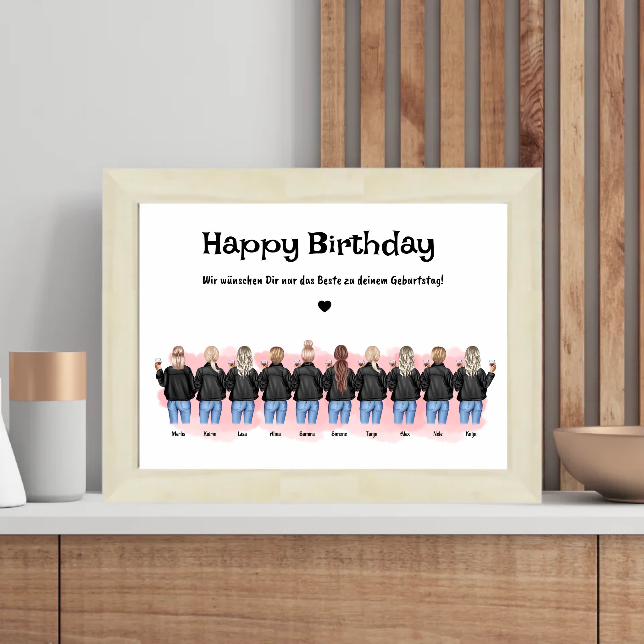 Geschenk Poster personalisiert für 10 Freundinnen - Cantty