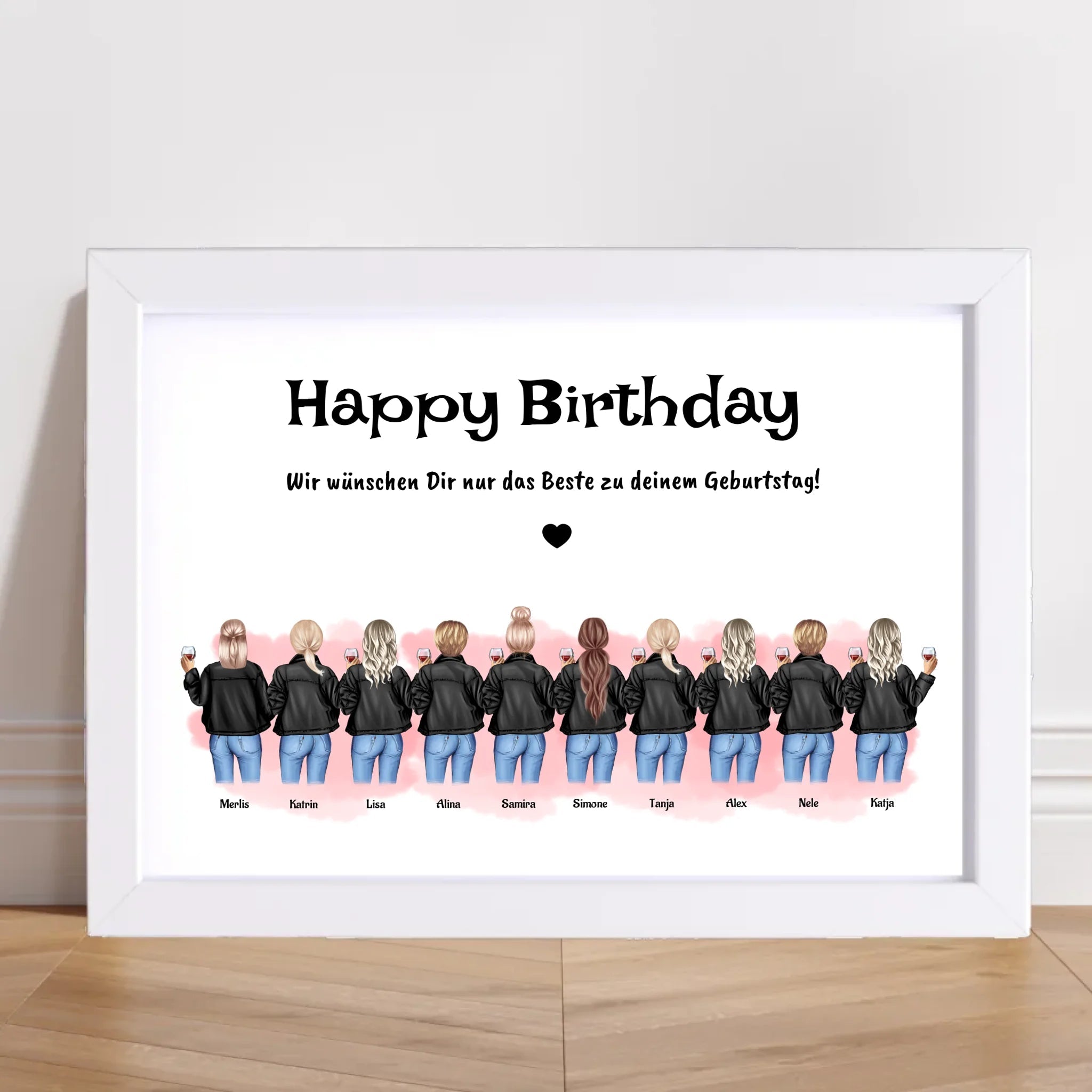 Geschenk Poster personalisiert für 10 Freundinnen - Cantty