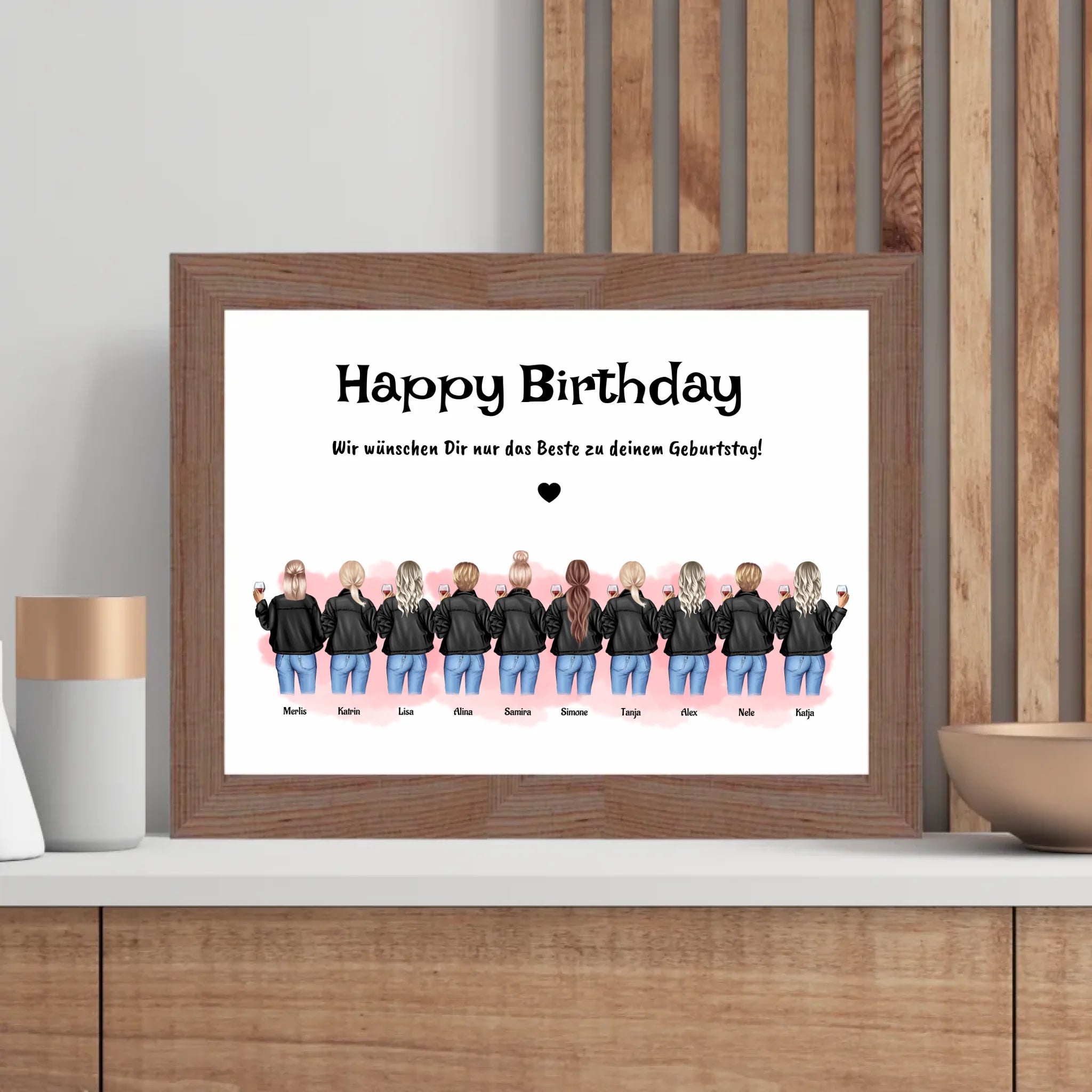 Geschenk Poster personalisiert für 10 Freundinnen - Cantty