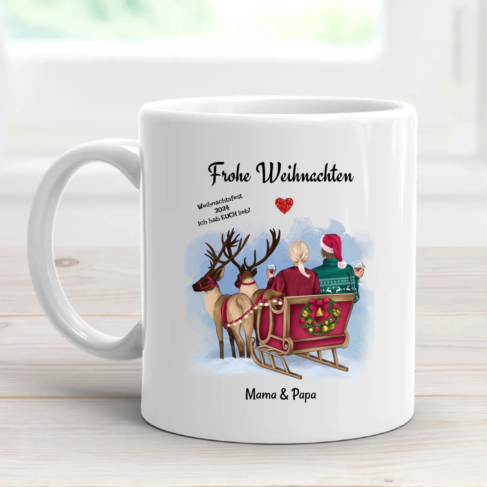 Geschenk Tasse für Eltern zu Weihnachten gestalten - Cantty
