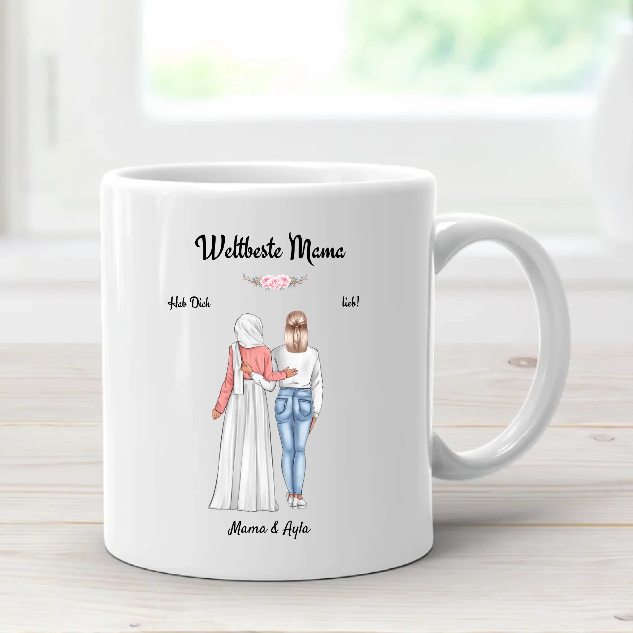 Geschenk Tasse Mutter Tochter muslimischer Kleidung Kopftuch Burqa Hidschäb - Cantty