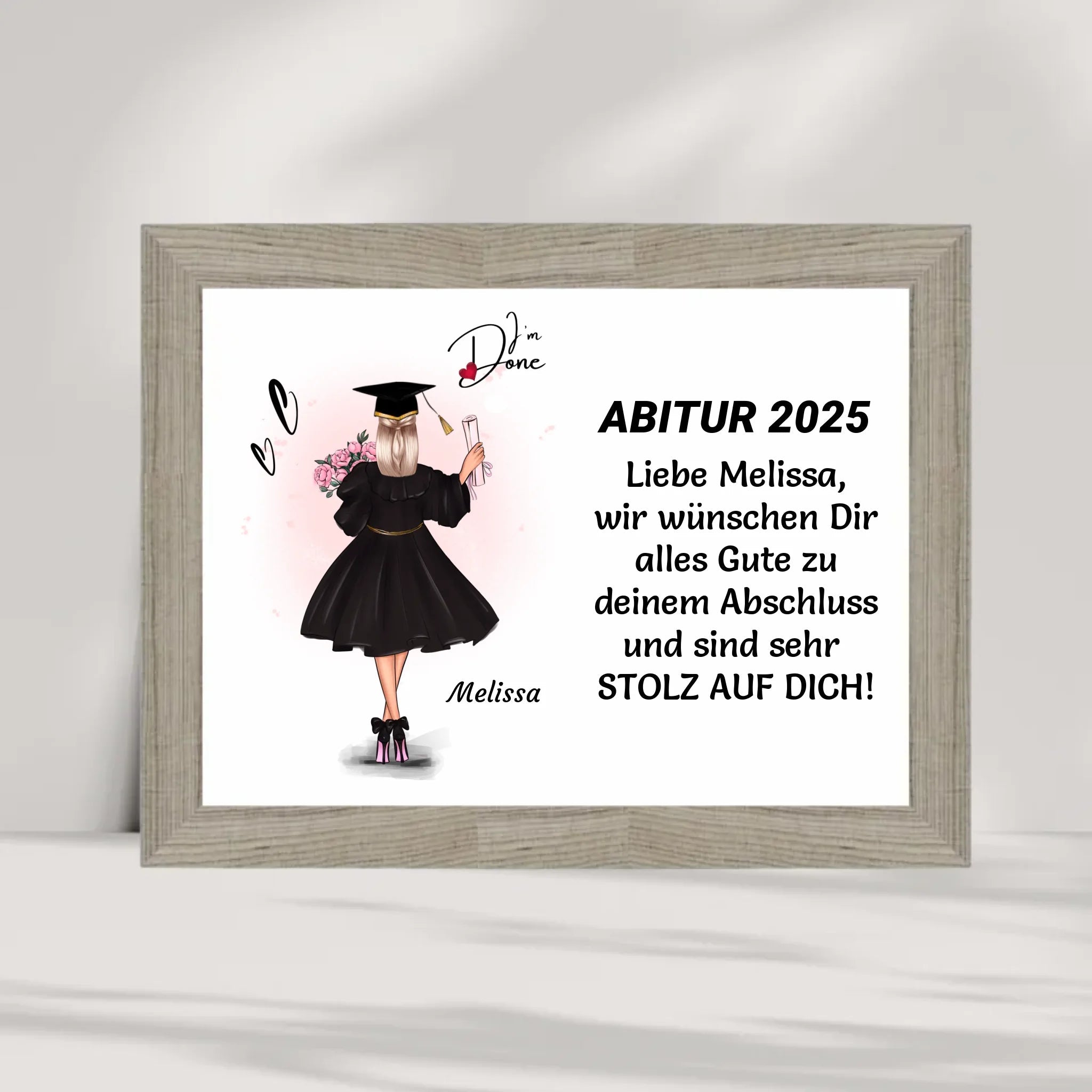 Geschenk zum Abitur Mädchen Poster / Bild / Karte personalisiert - Cantty