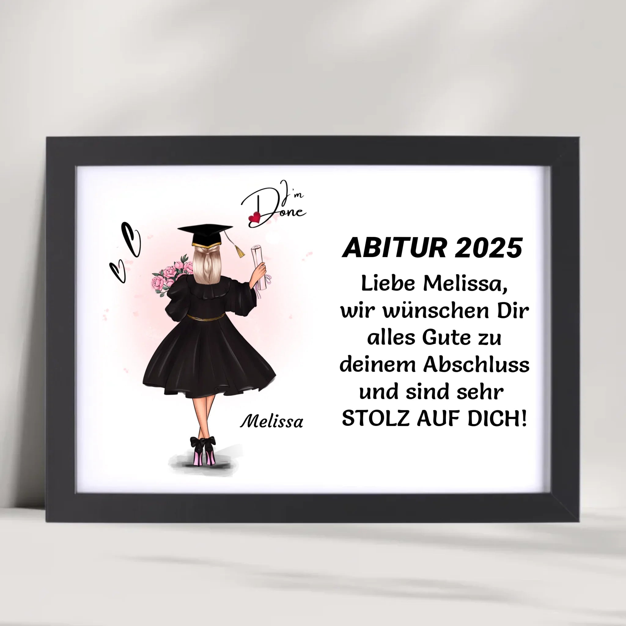 Geschenk zum Abitur Mädchen Poster / Bild / Karte personalisiert - Cantty