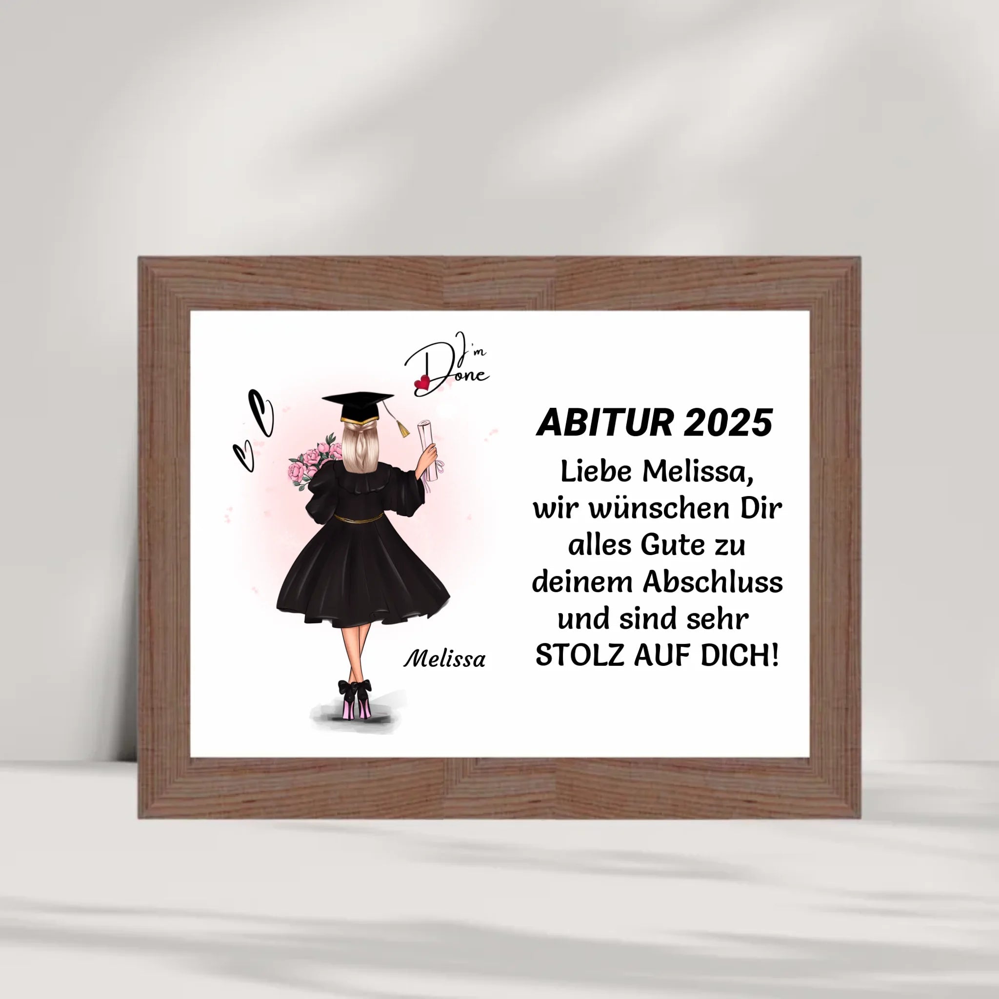 Geschenk zum Abitur Mädchen Poster / Bild / Karte personalisiert - Cantty