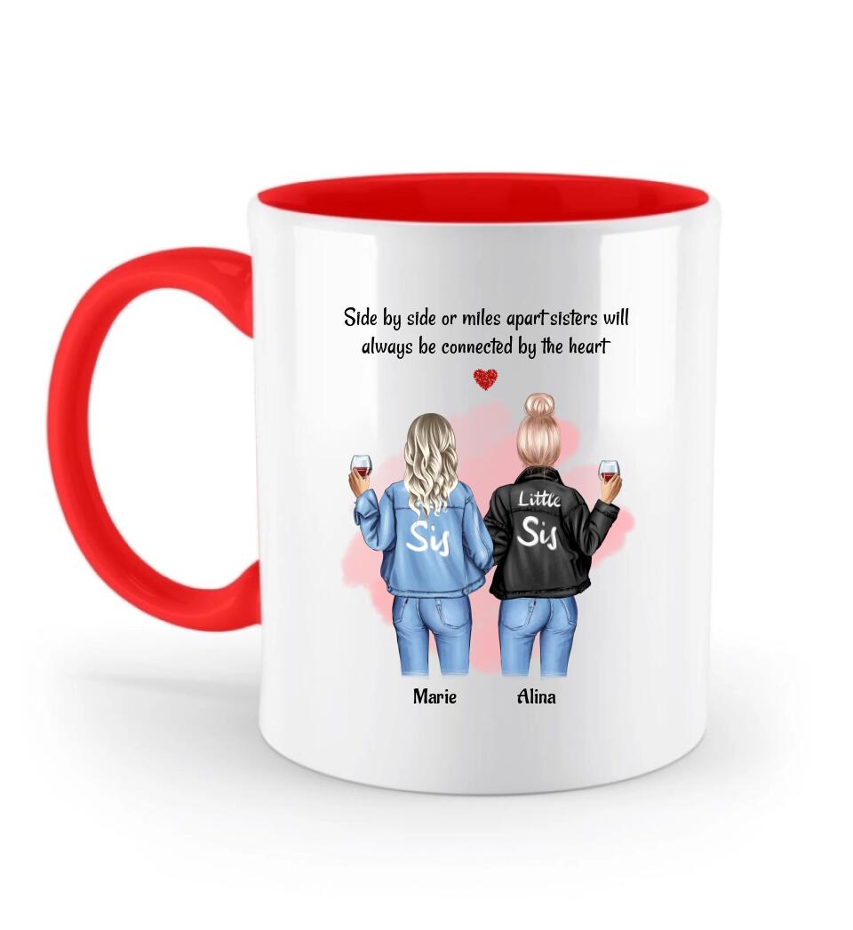 Große und kleine Schwester Tasse Geschenk personalisiert - Cantty