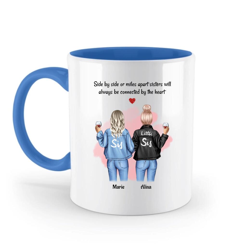 Große und kleine Schwester Tasse Geschenk personalisiert - Cantty
