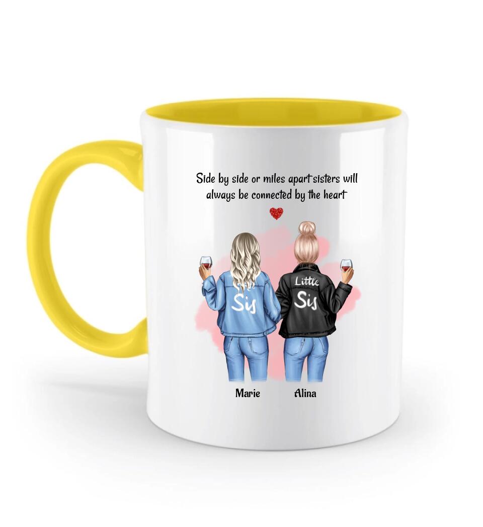 Große und kleine Schwester Tasse Geschenk personalisiert - Cantty