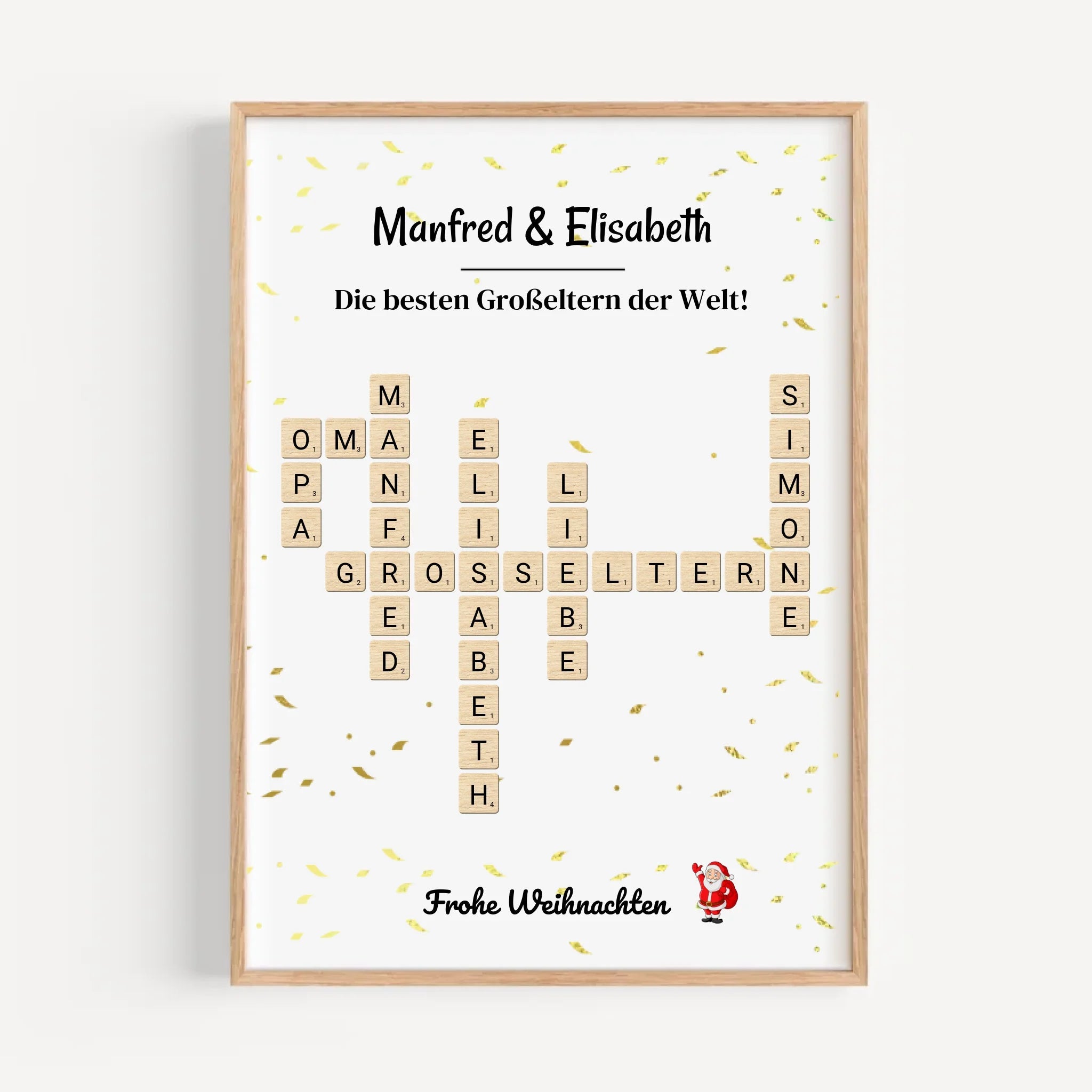 Großeltern Weihnachtsgeschenk Bild Scrabble Style personalisierbar - Cantty