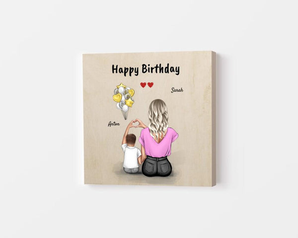 Happy Birthday Holzbild Geschenk von Patentante für Junge - Cantty