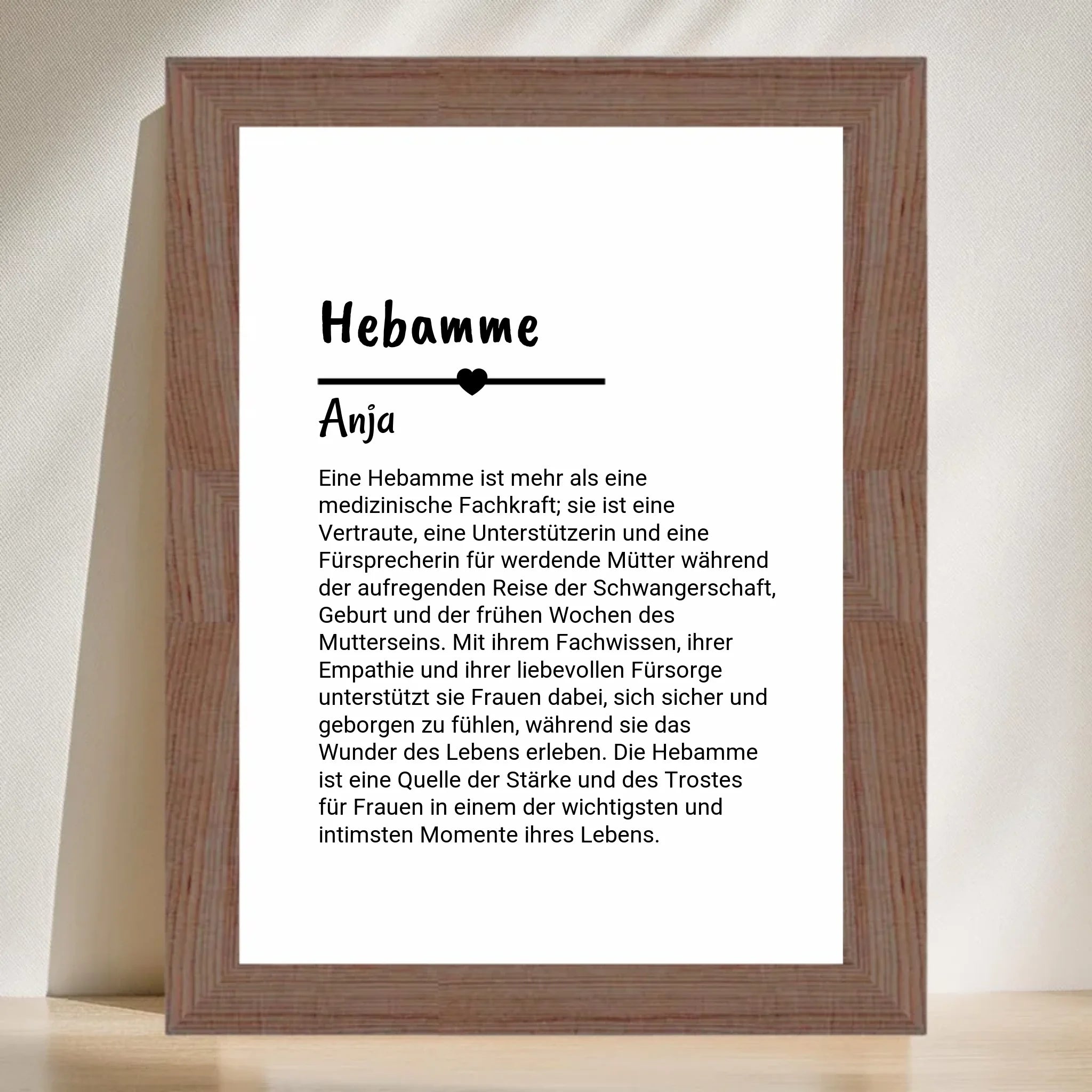 Hebamme Definition Poster Geschenk personalisiert - Cantty