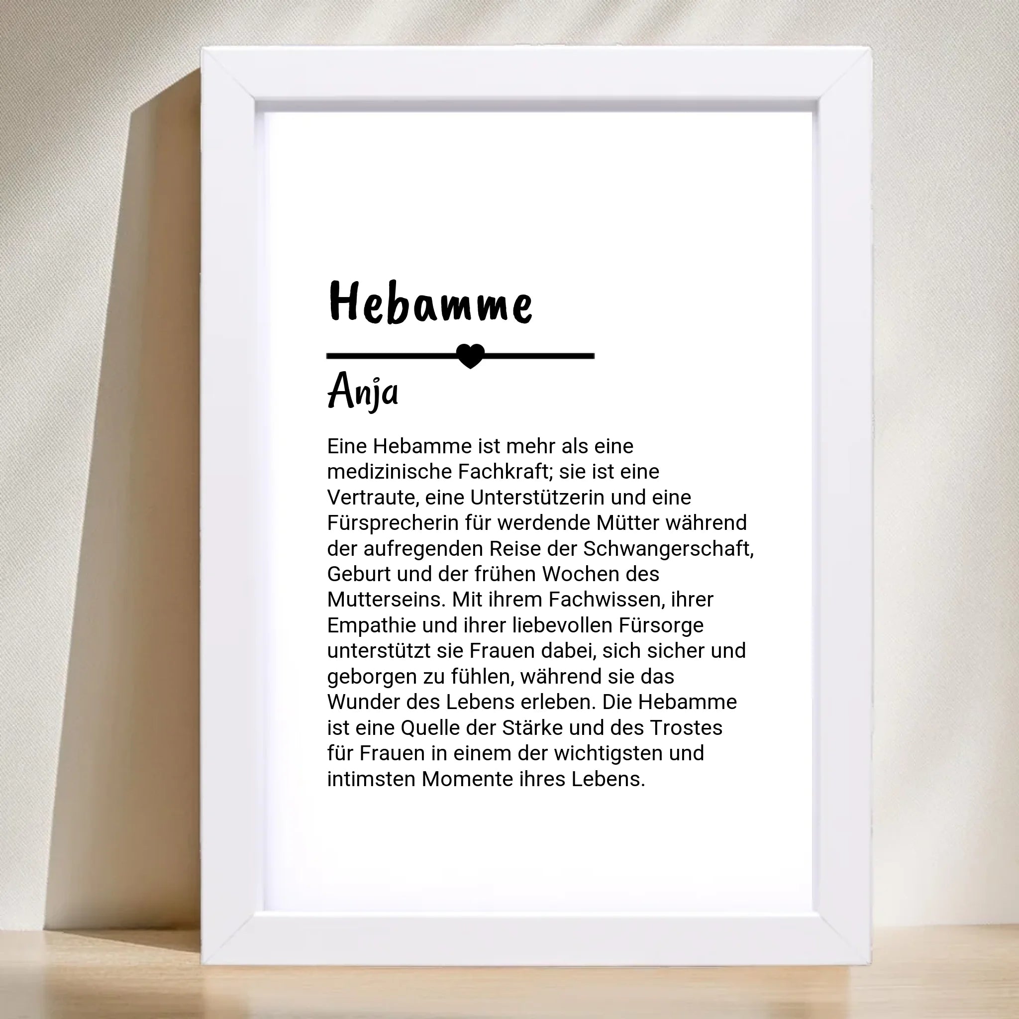 Hebamme Definition Poster Geschenk personalisiert - Cantty