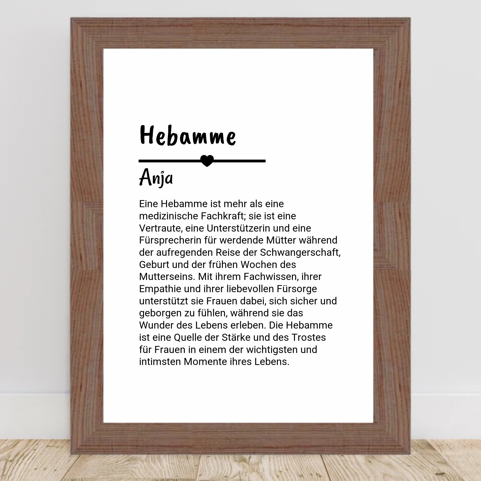 Hebamme Definition Poster Geschenk personalisiert - Cantty