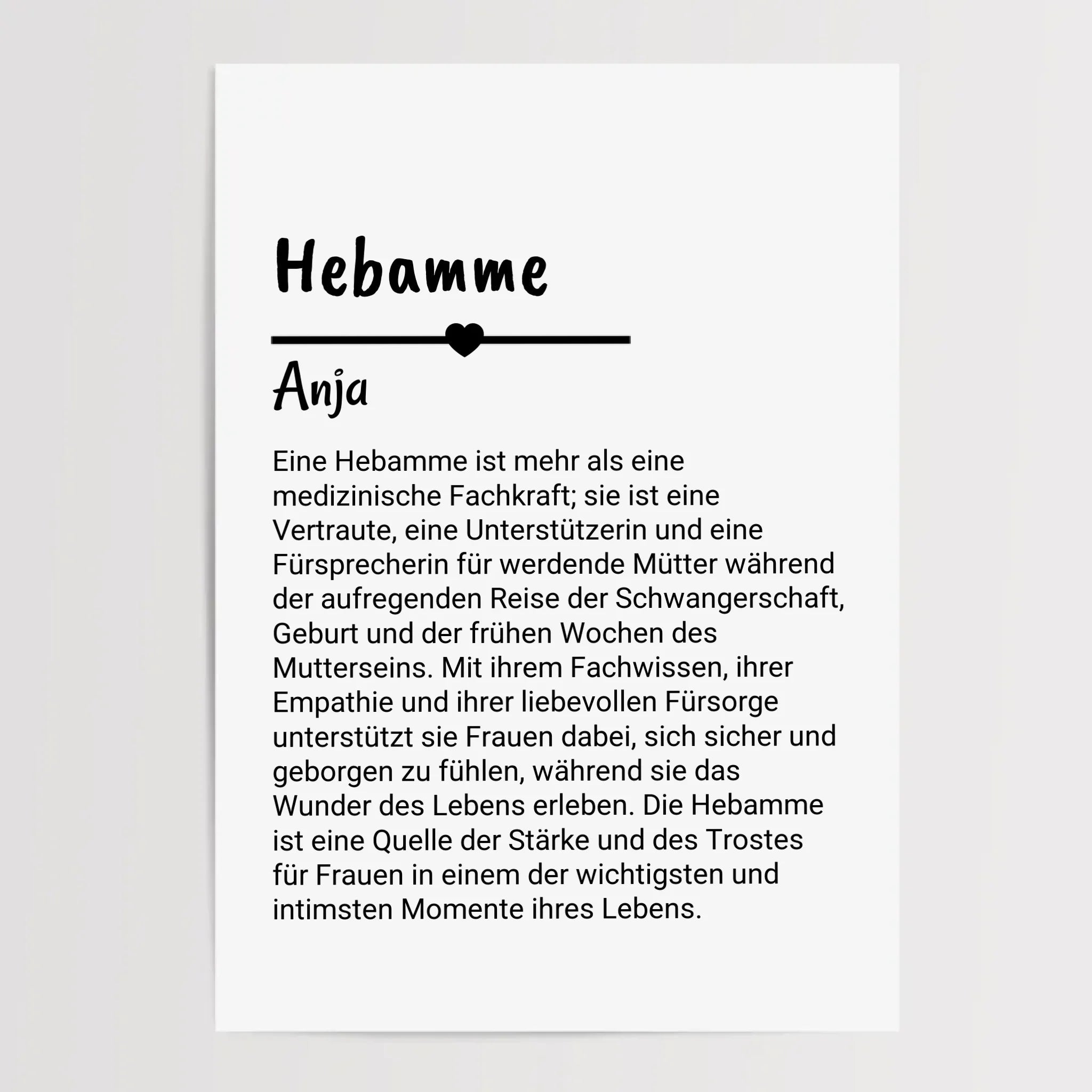 Hebamme Definition Poster Geschenk personalisiert - Cantty