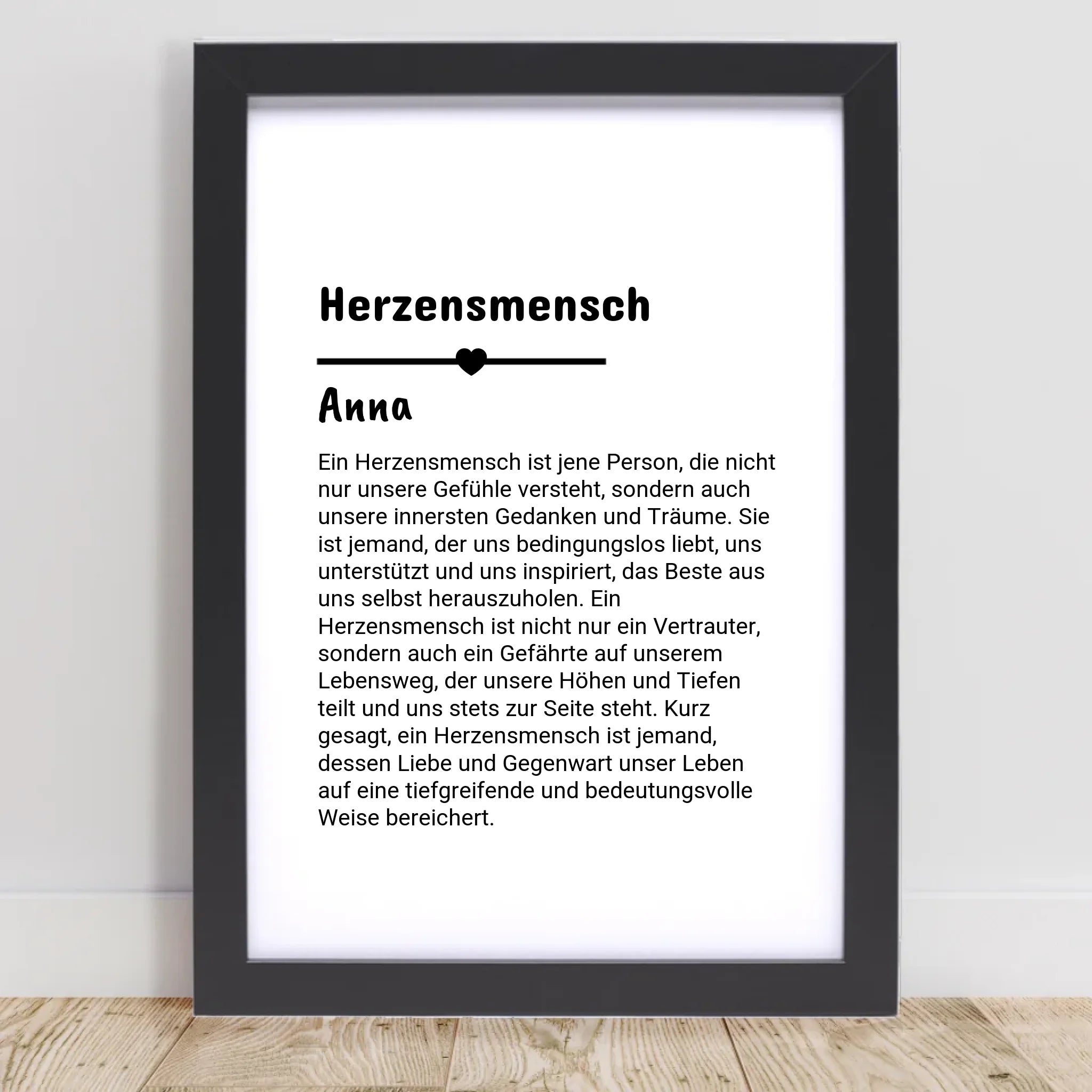 Herzensmensch Definition Poster Geschenk personalisiert - Cantty