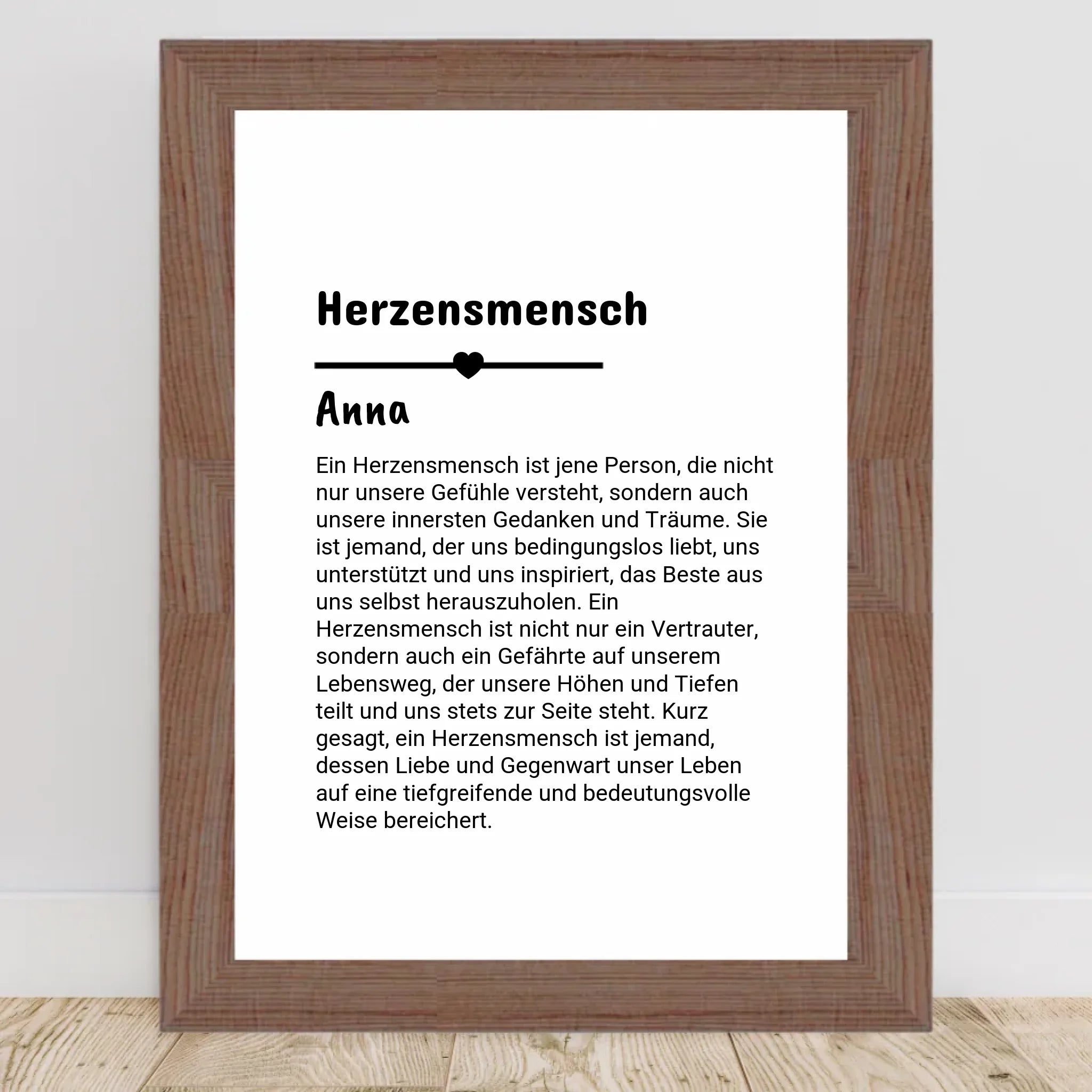 Herzensmensch Definition Poster Geschenk personalisiert - Cantty