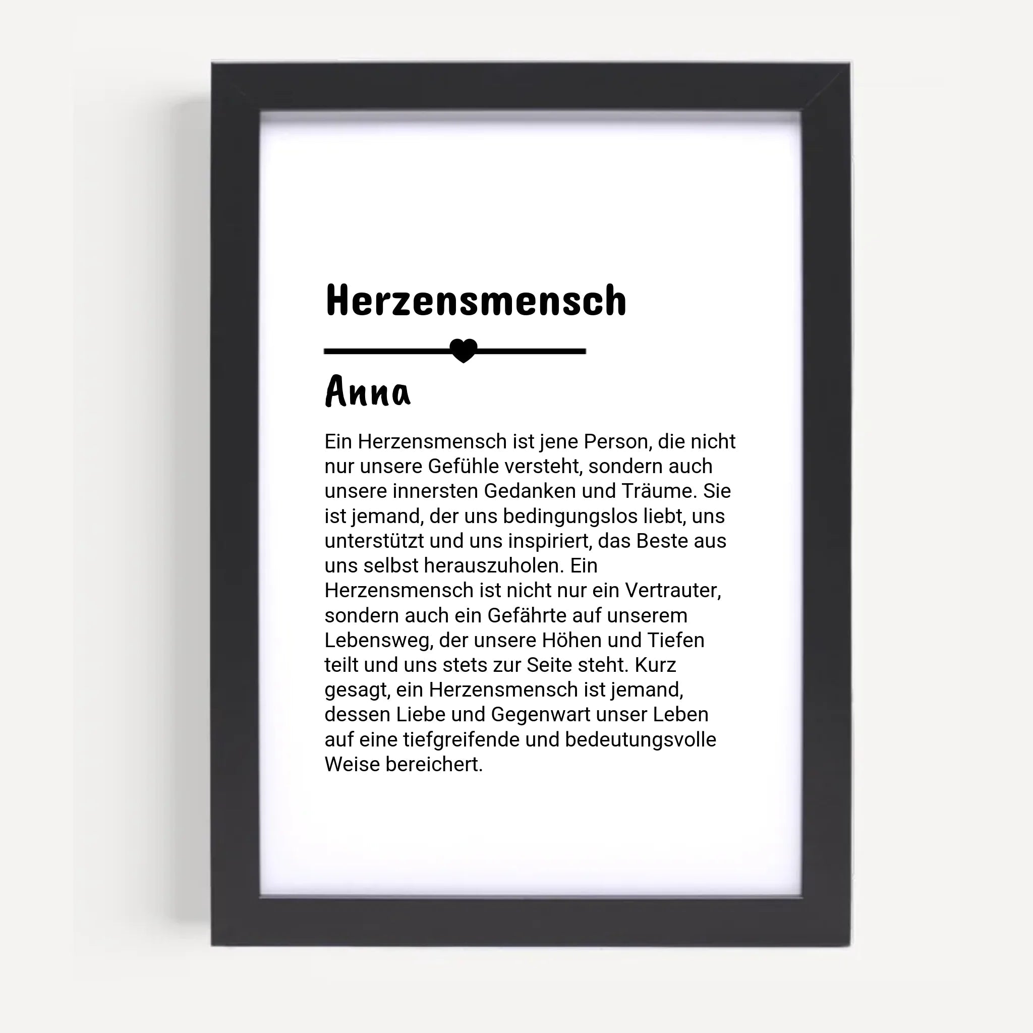 Herzensmensch Definition Poster Geschenk personalisiert - Cantty